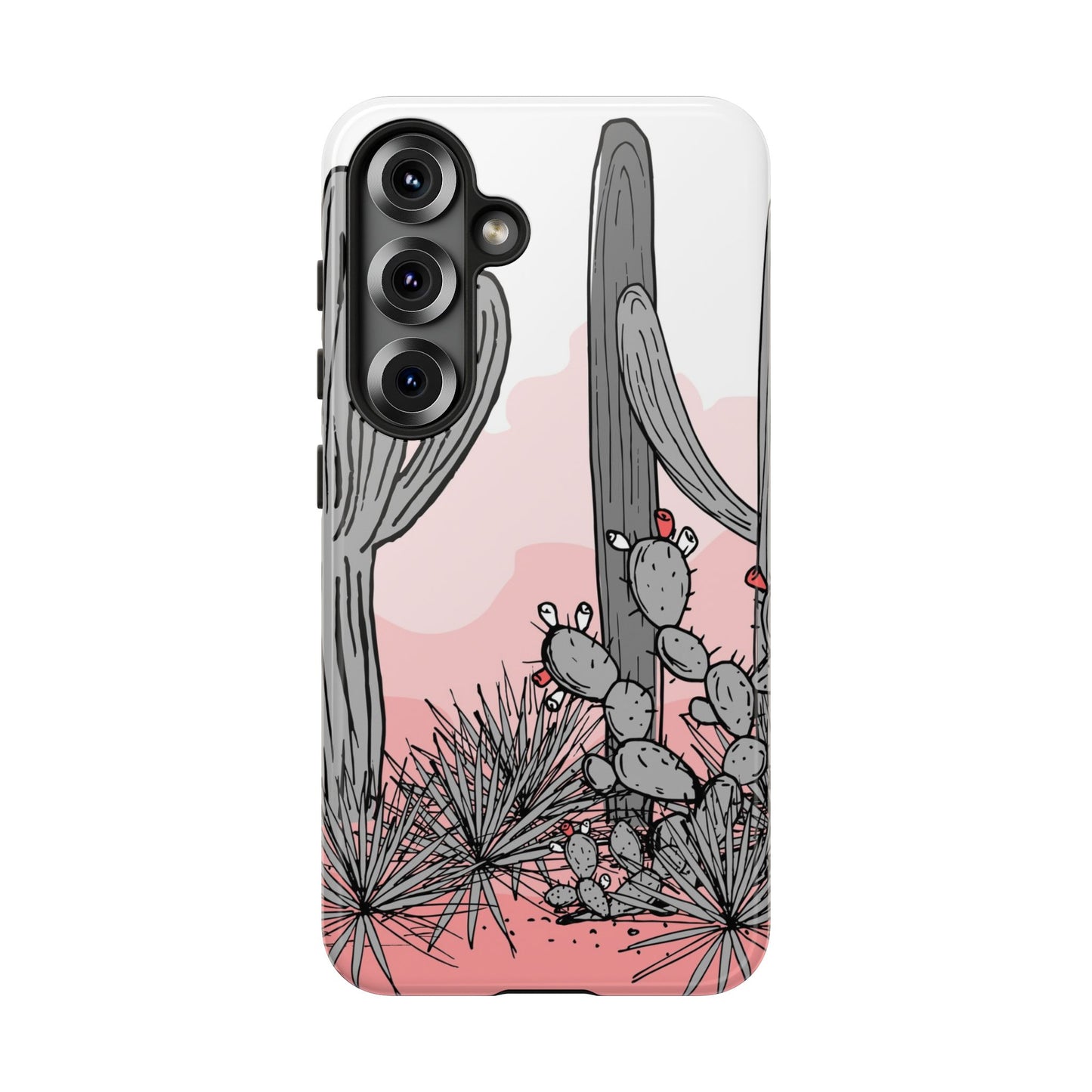 Pastel Cactus Sunset Protective Phone Case
