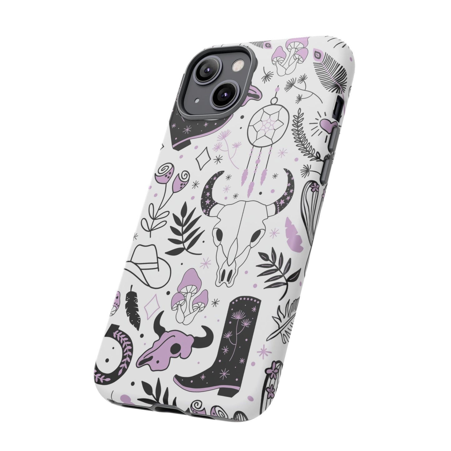 Purple and Black Western Protective Drop Proof Case Iphone, Samsung and Google phones
