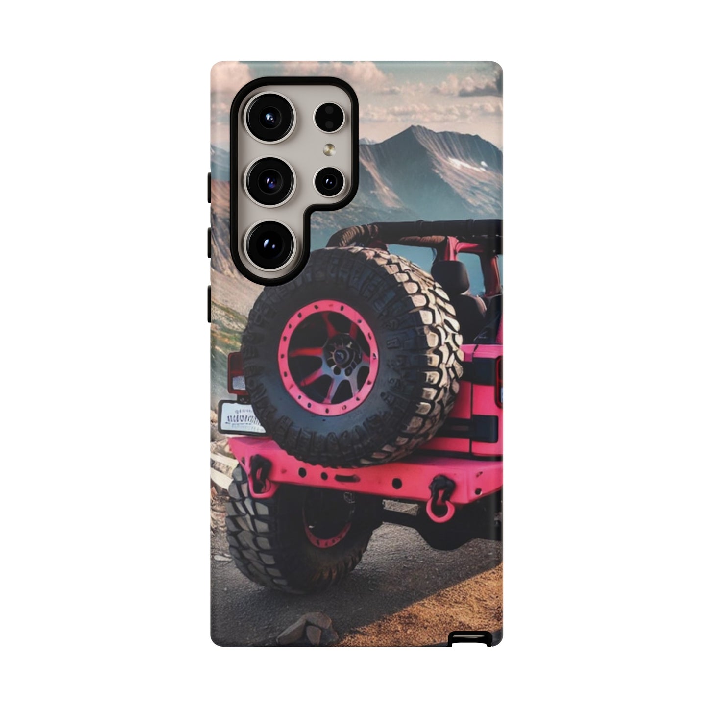 Pink Jeep Tire Protective Phone Case