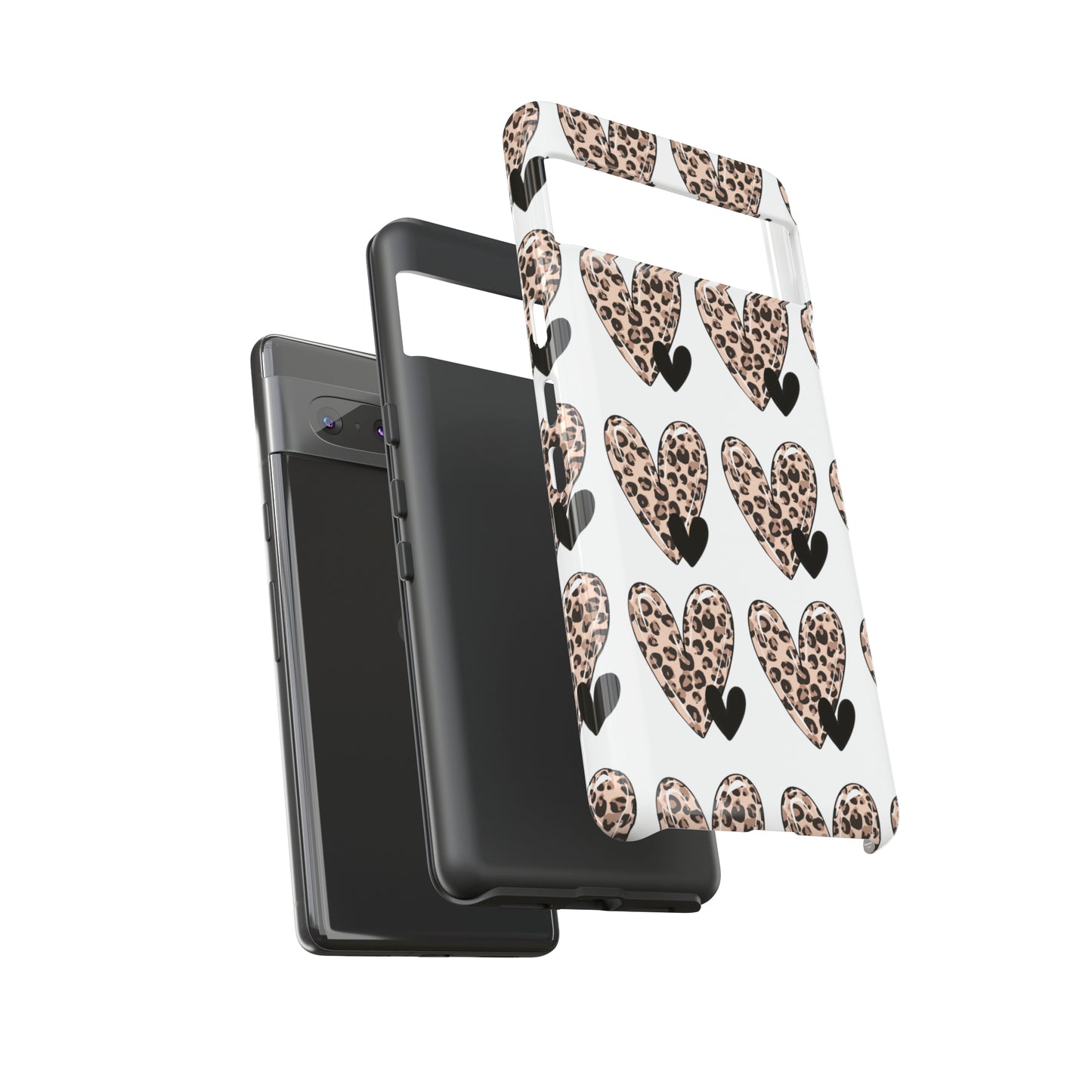 Leopard Hearts Protective Case for IPhone. Samsung and Google phones