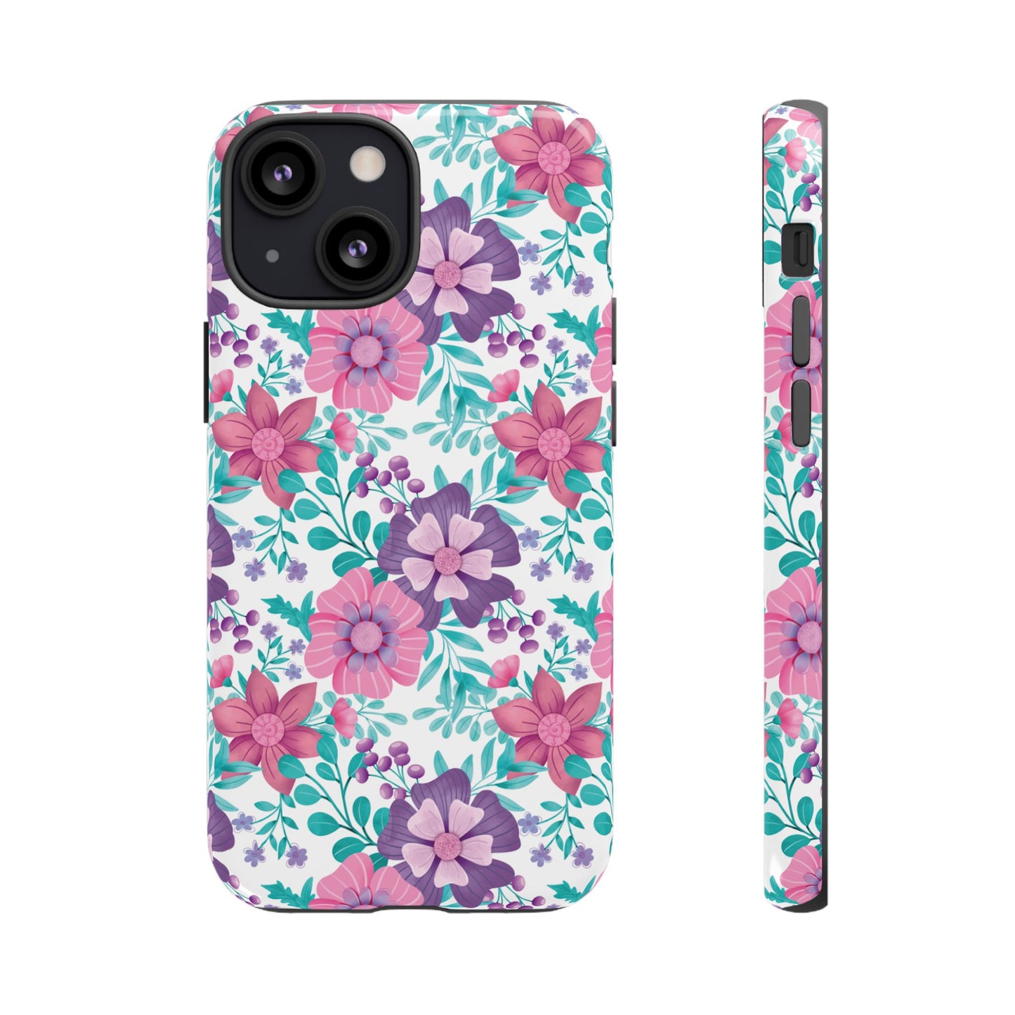 Pastel Flowers Protective Phone Case