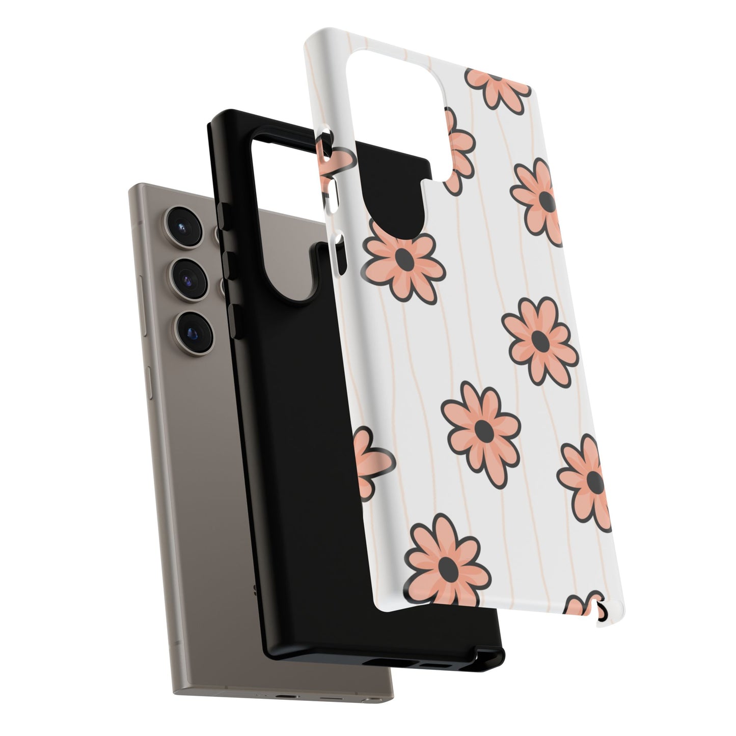Pink Flowers Protective Phone Case