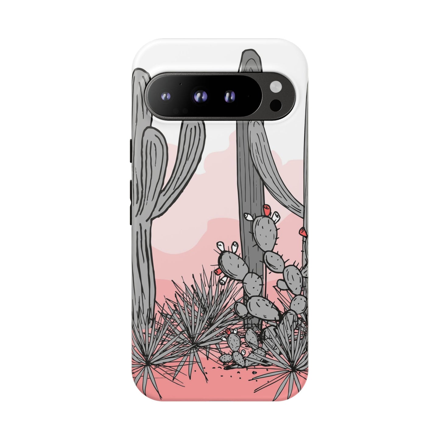 Pastel Cactus Sunset Protective Phone Case