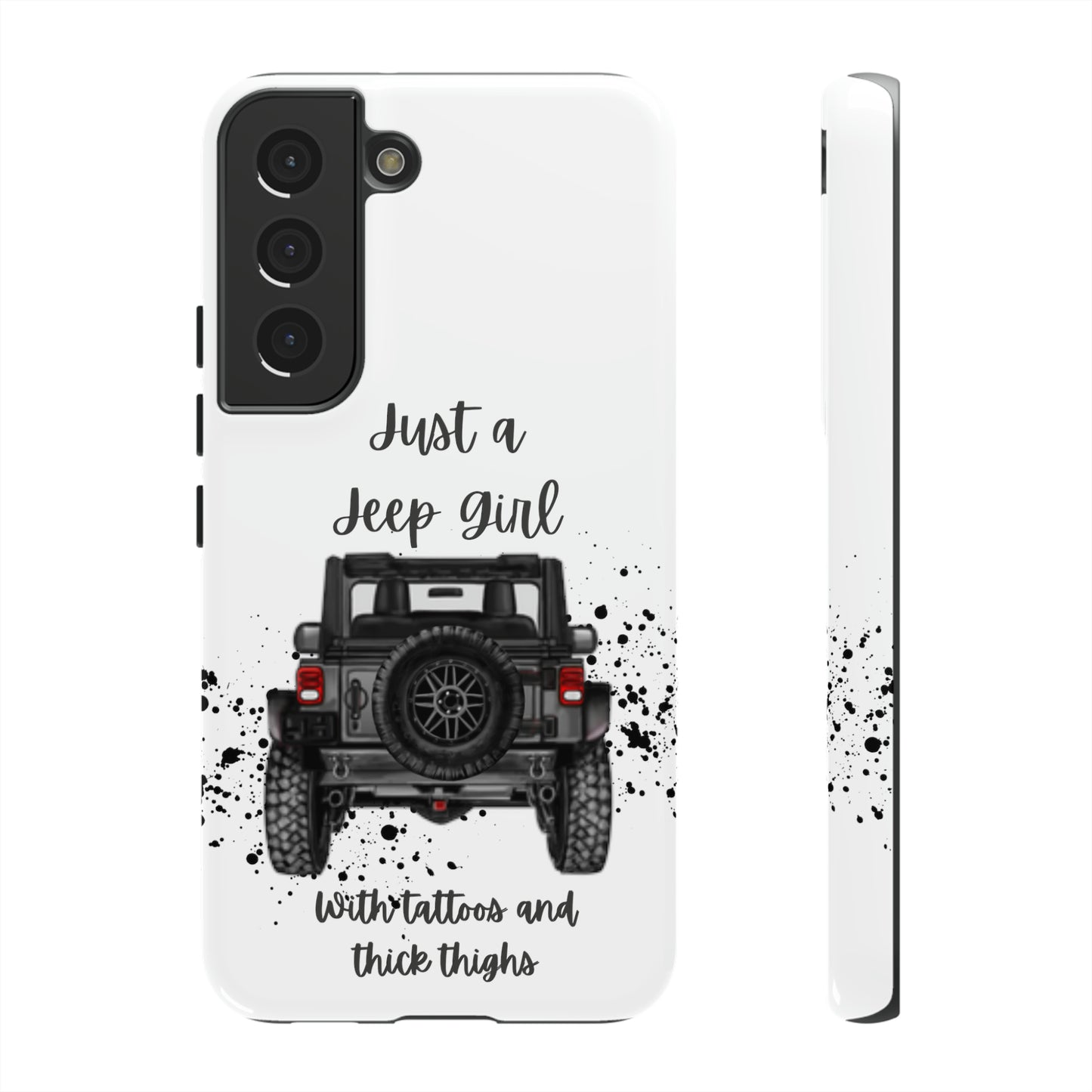 Off Road Girl with Tattoos and Thick Thighs Grey Protective Phkne Case