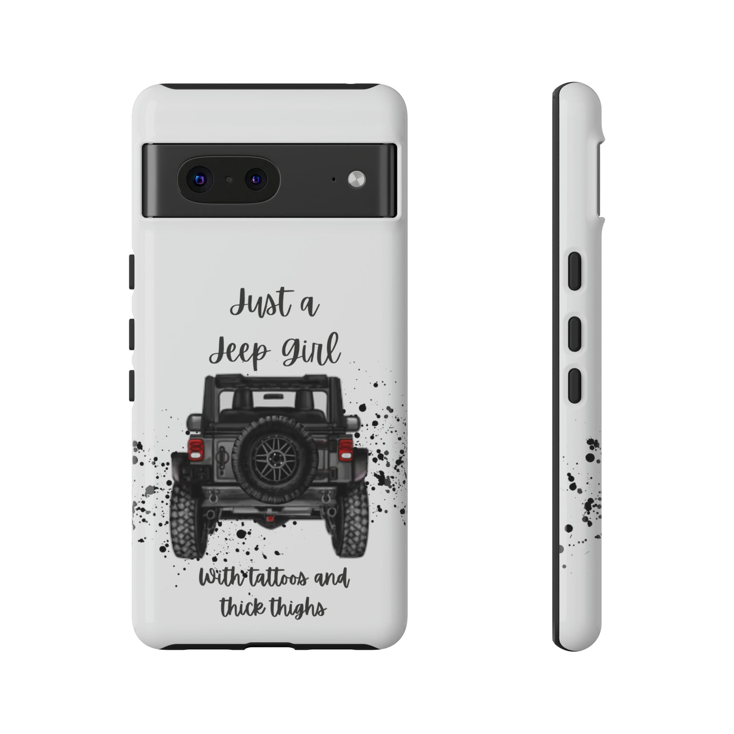 Off Road Girl with Tattoos and Thick Thighs Grey Protective Phkne Case