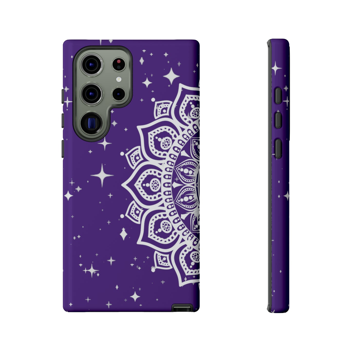 Purple mandala protective phone case for iPhone, Samsung and Google