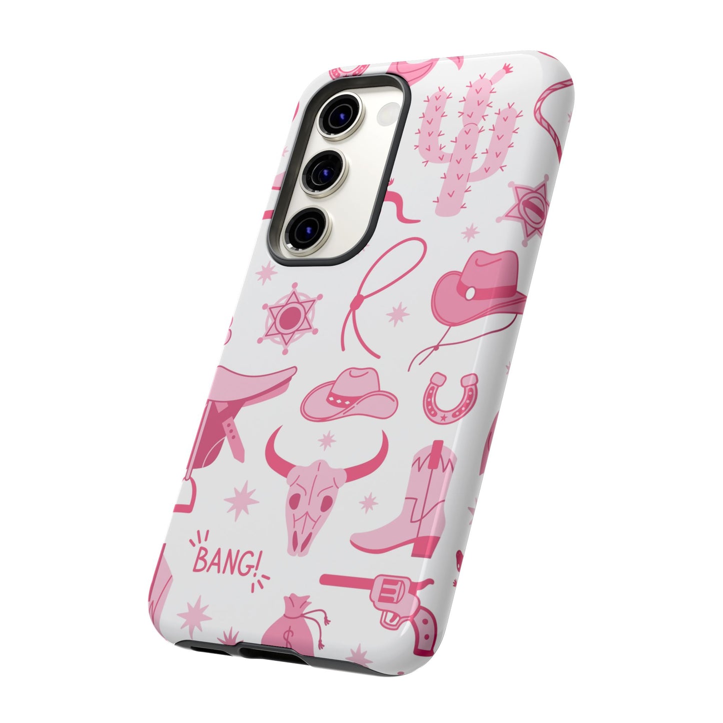 Pink Western Protective Phone Case for Iphone, Samsung and Google Phones