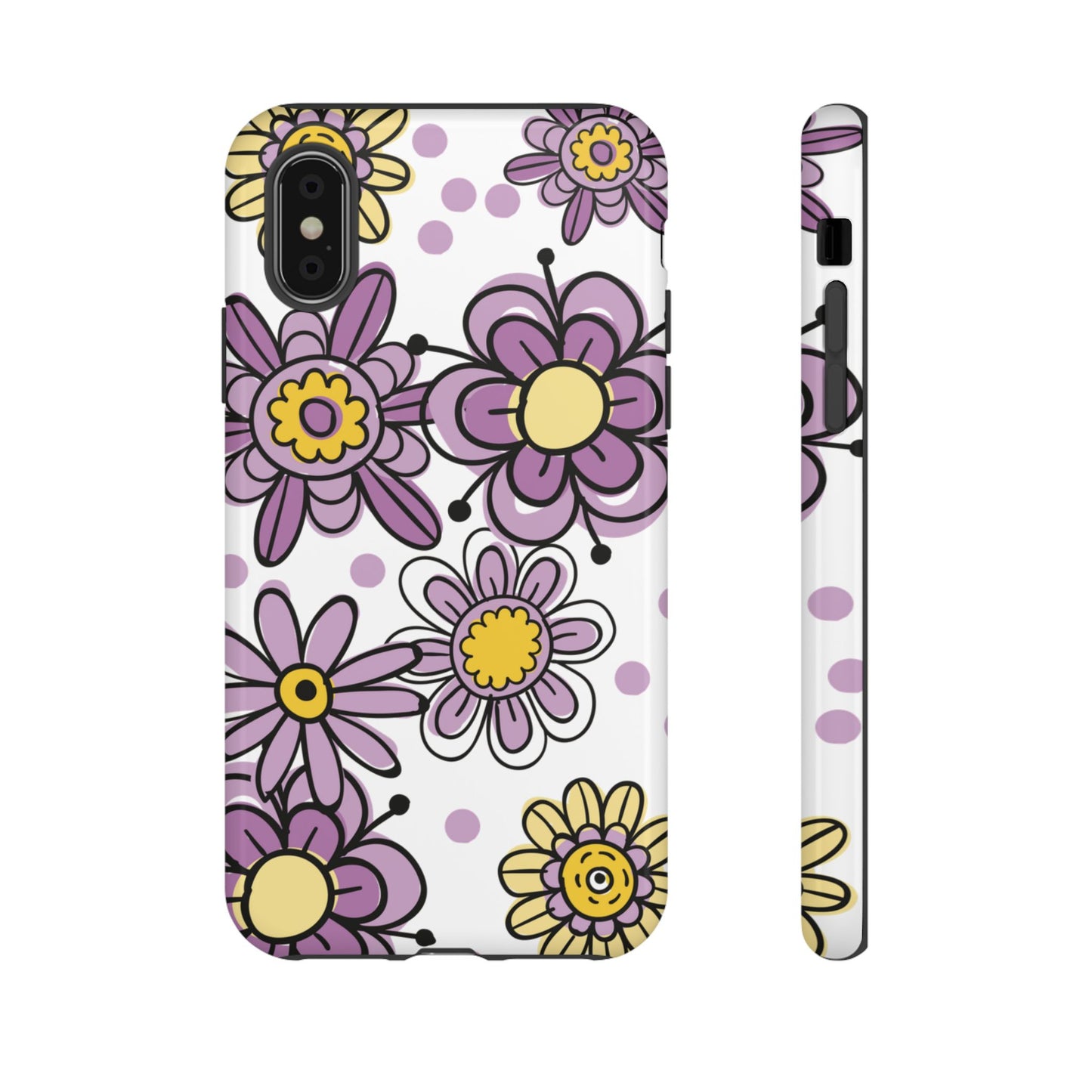 Purple Flowers Protective Phone Case