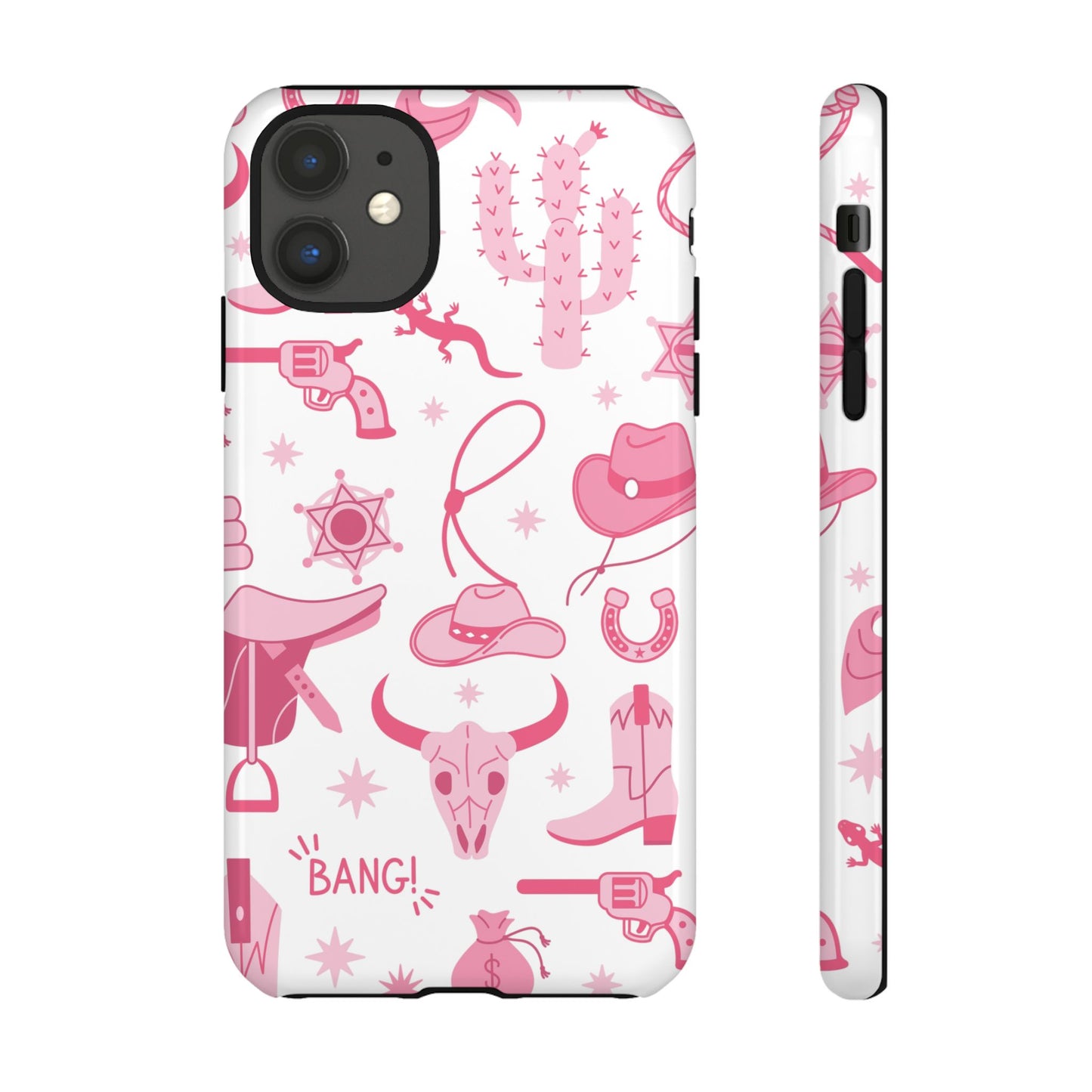 Pink Western Protective Phone Case for Iphone, Samsung and Google Phones