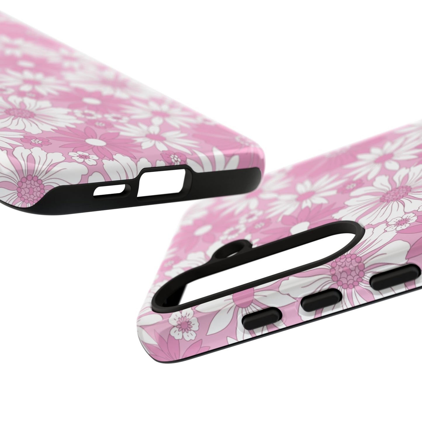 Pink and White Flowers Protective Phone Case