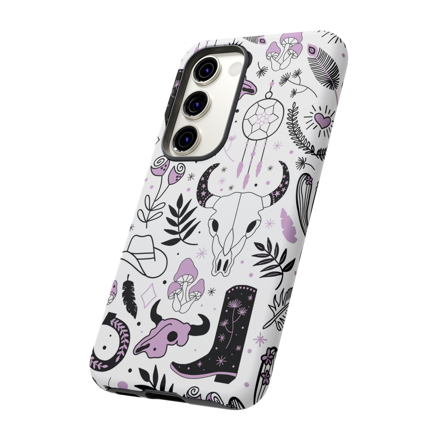 Purple and Black Western Protective Drop Proof Case Iphone, Samsung and Google phones