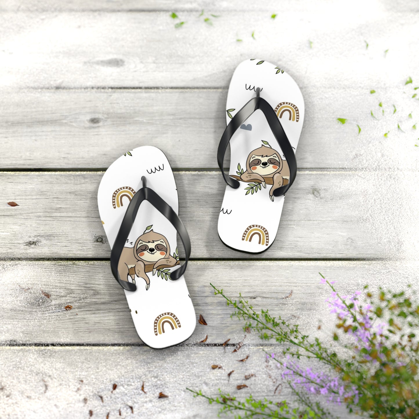 Sloth Love Flip Flops