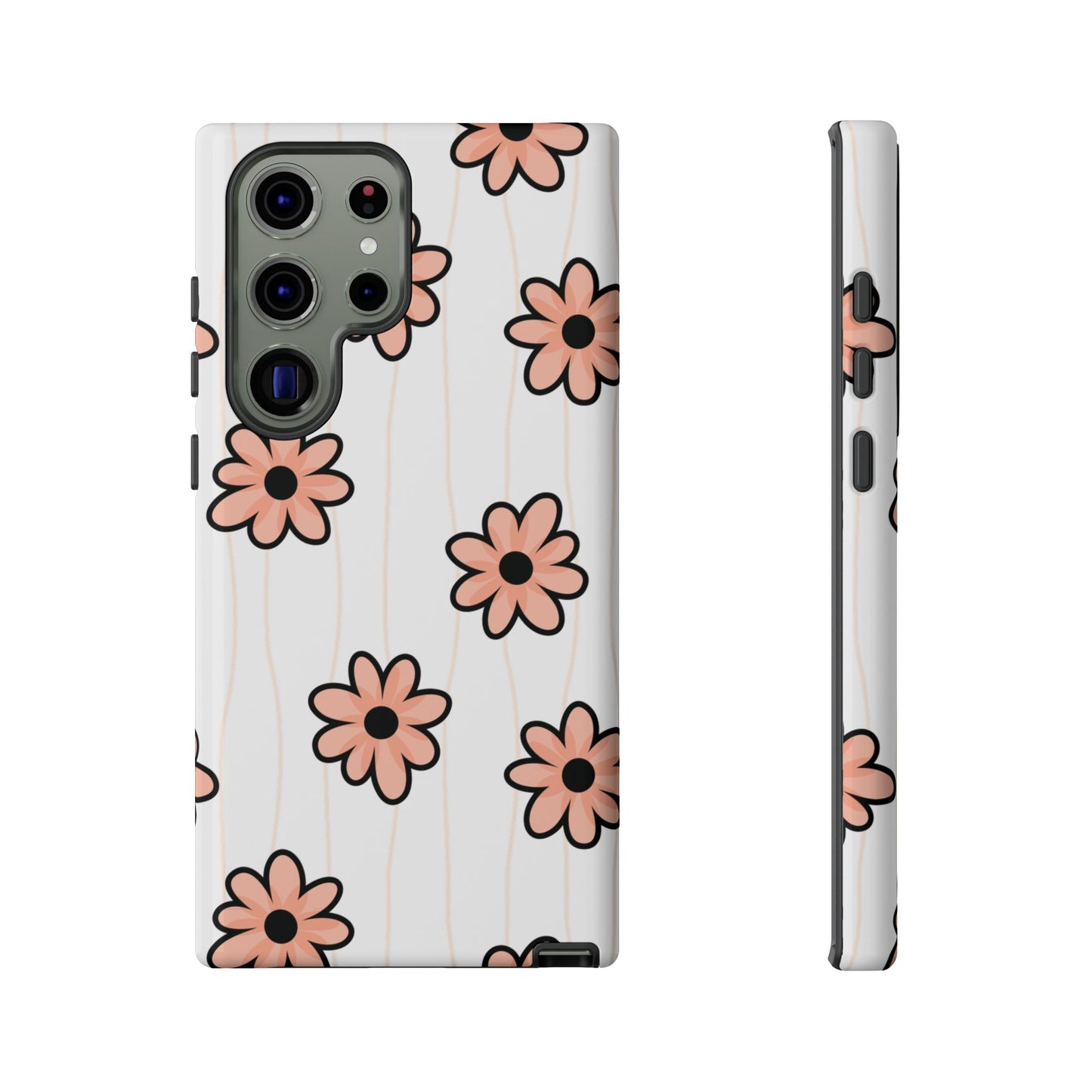 Pink Flowers Protective Phone Case