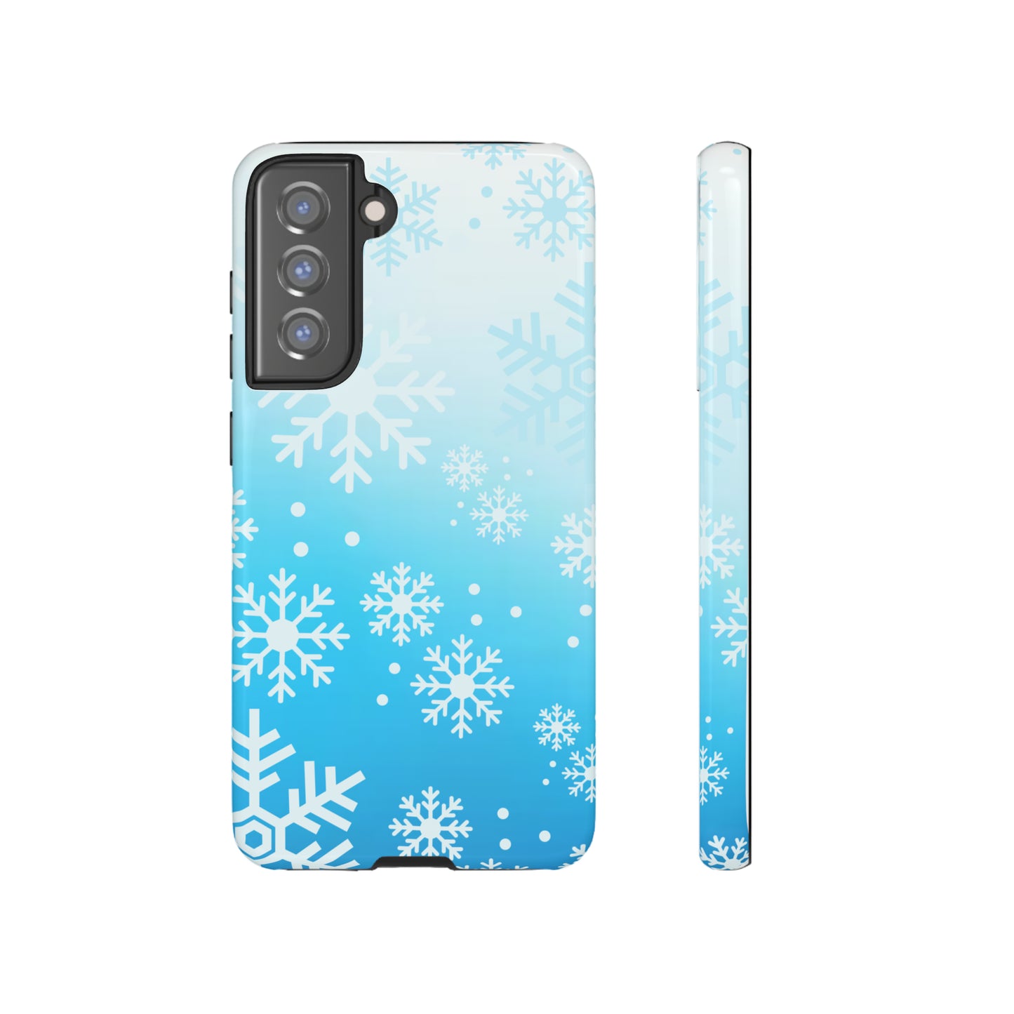 Winter, frozen, snowflake ombré protective phone case for Google, Samsung and IPhone