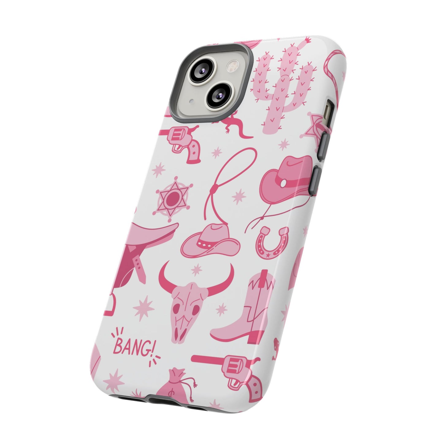 Pink Western Protective Phone Case for Iphone, Samsung and Google Phones