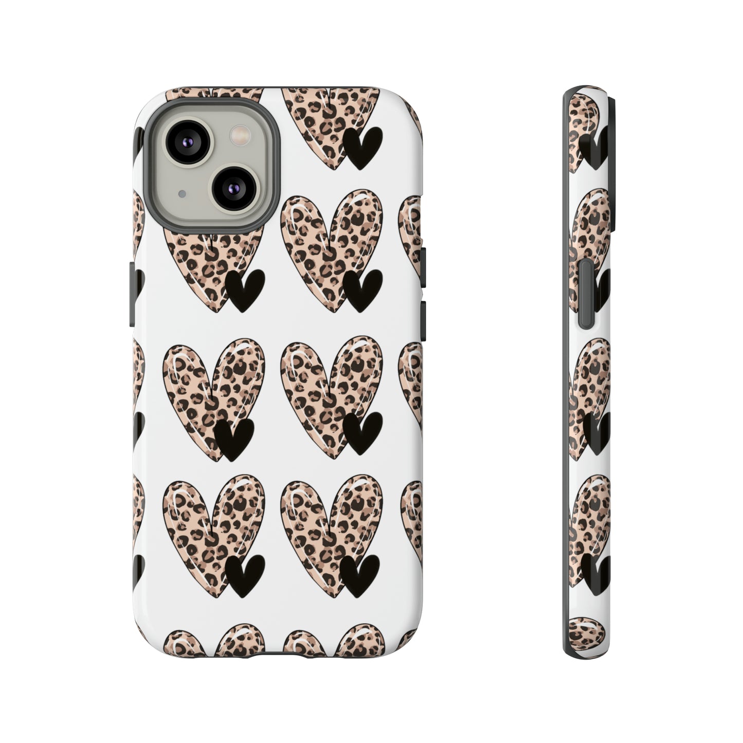 Leopard Hearts Protective Case for IPhone. Samsung and Google phones