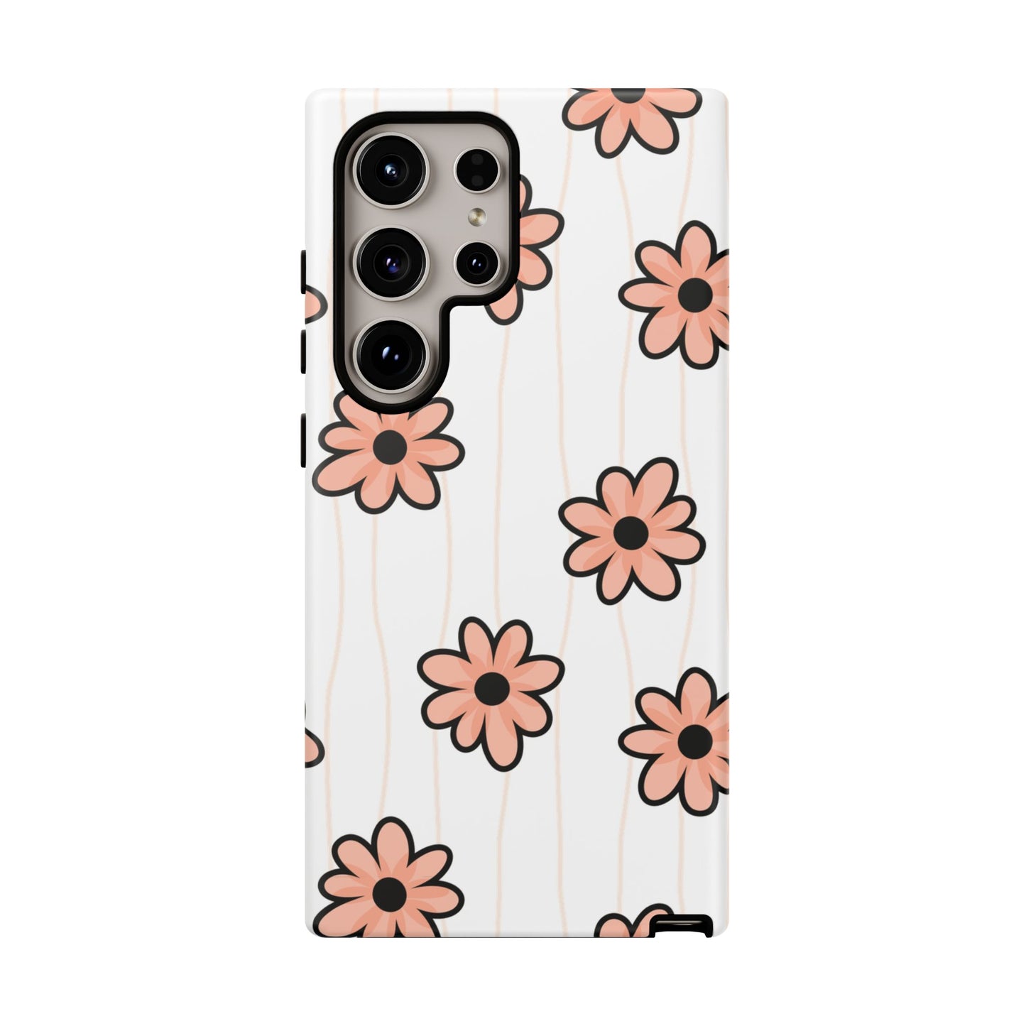 Pink Flowers Protective Phone Case
