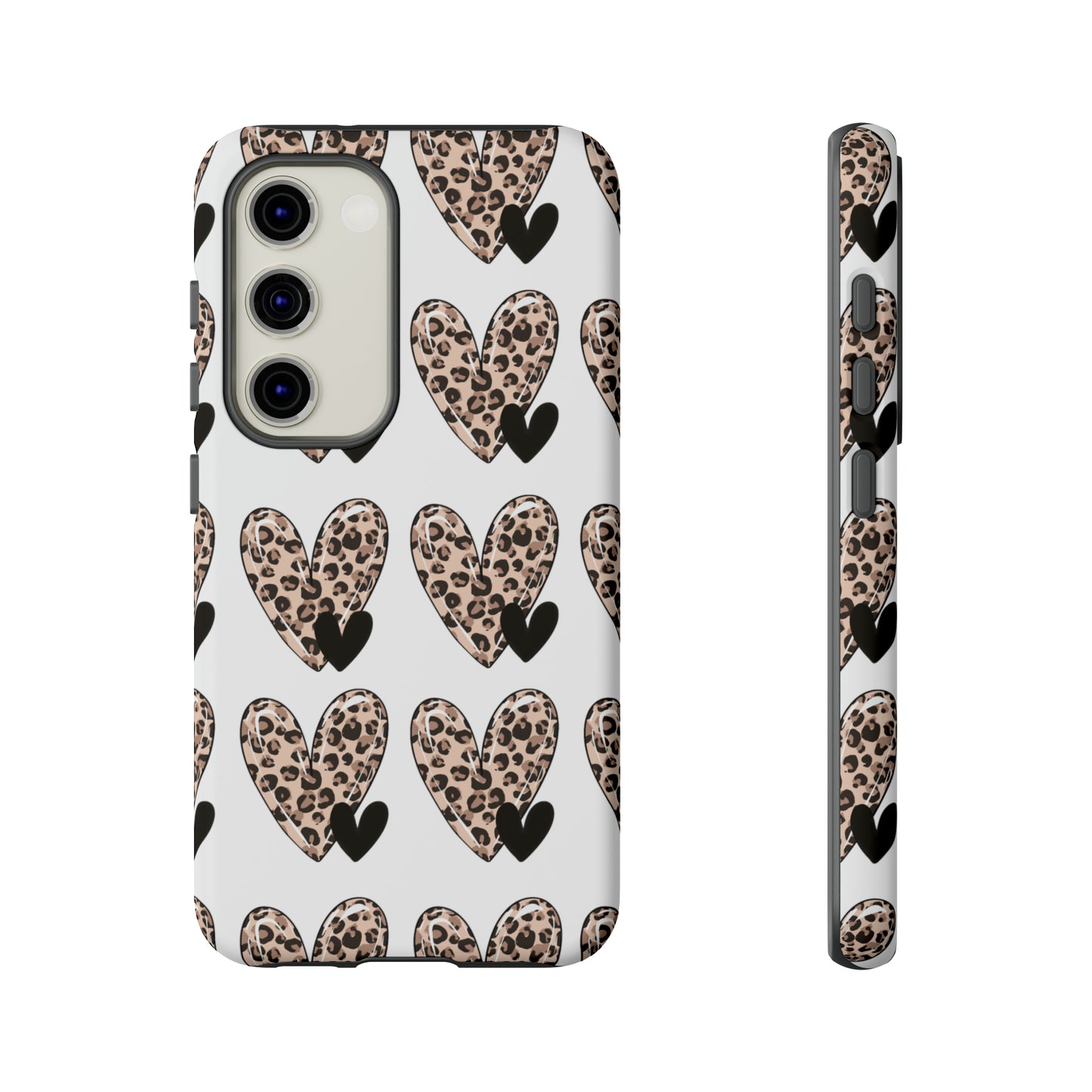 Leopard Hearts Protective Case for IPhone. Samsung and Google phones