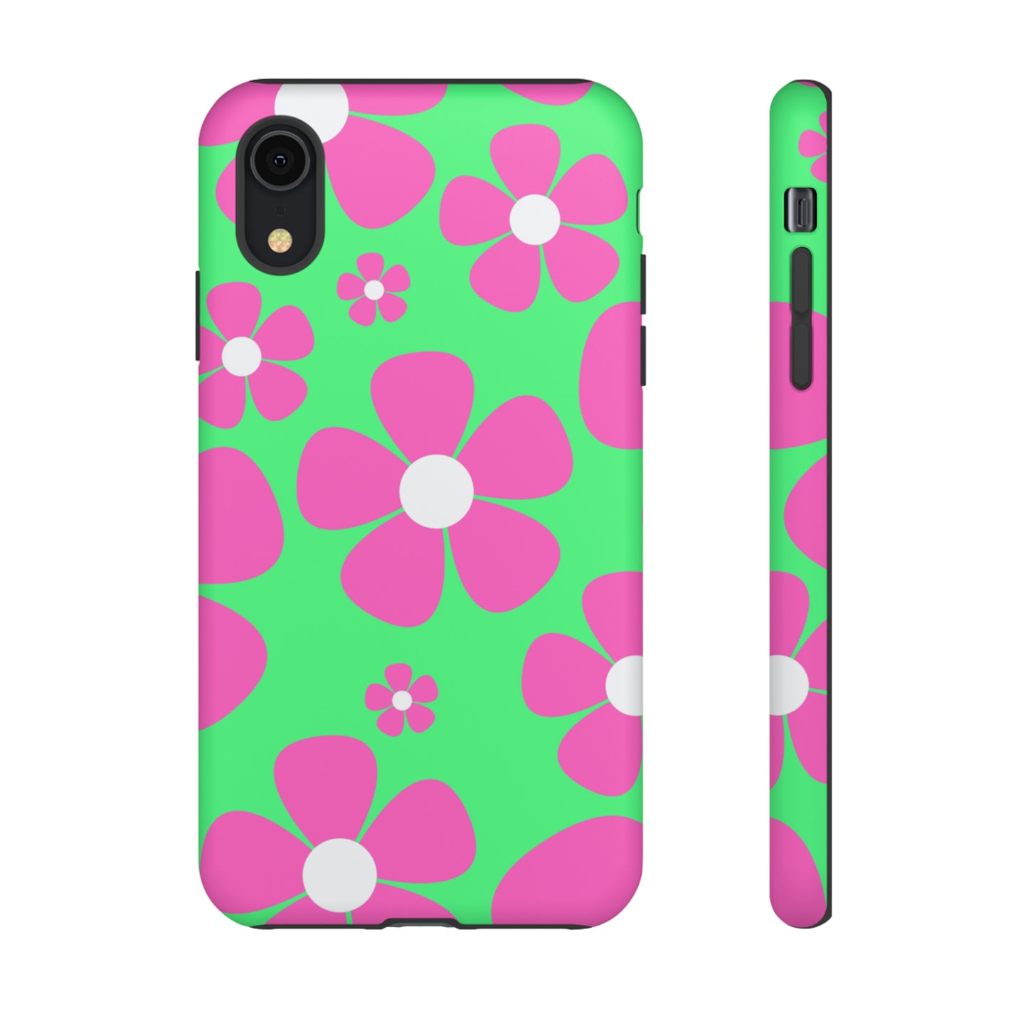 Green with pink flowers protective case