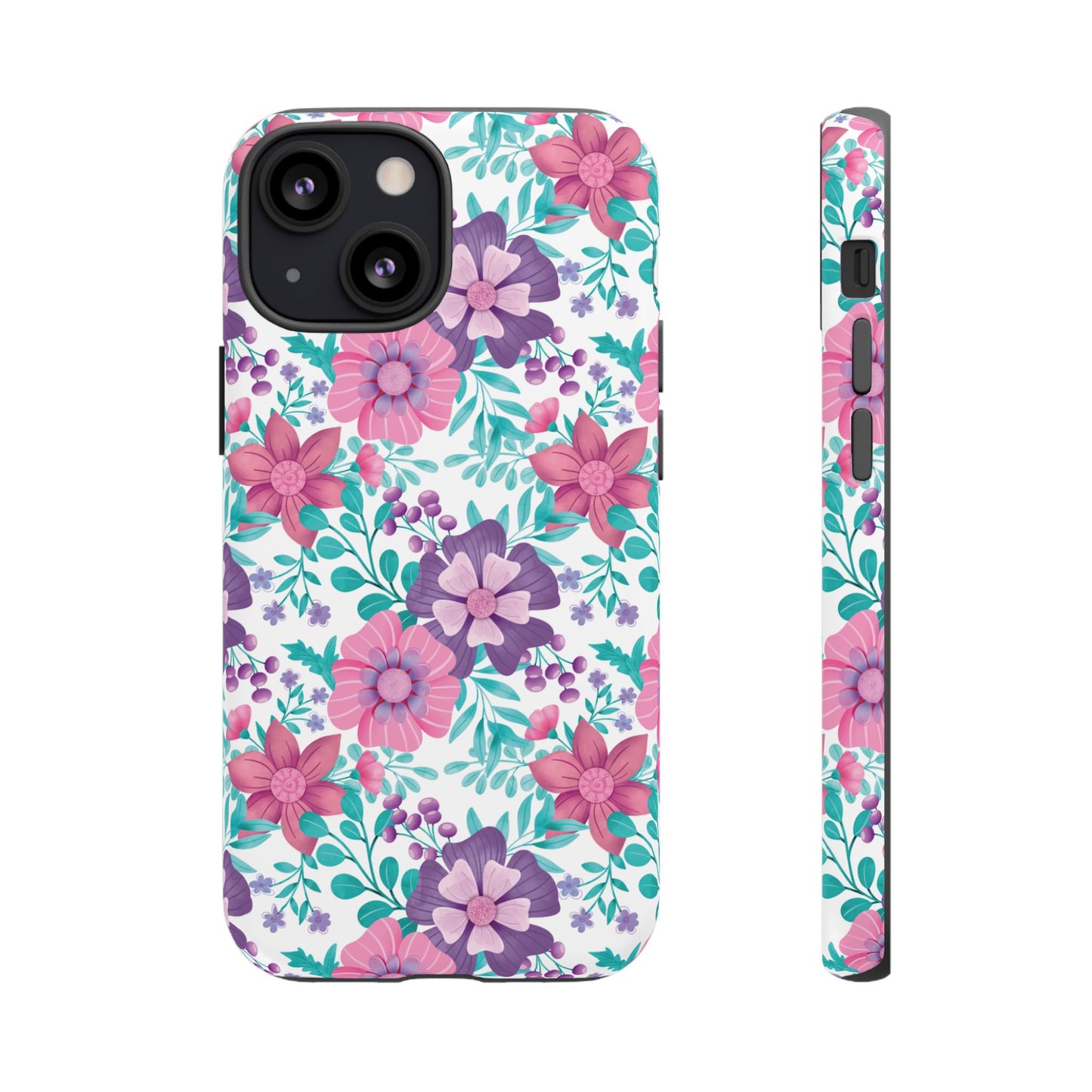Pastel Flowers Protective Phone Case