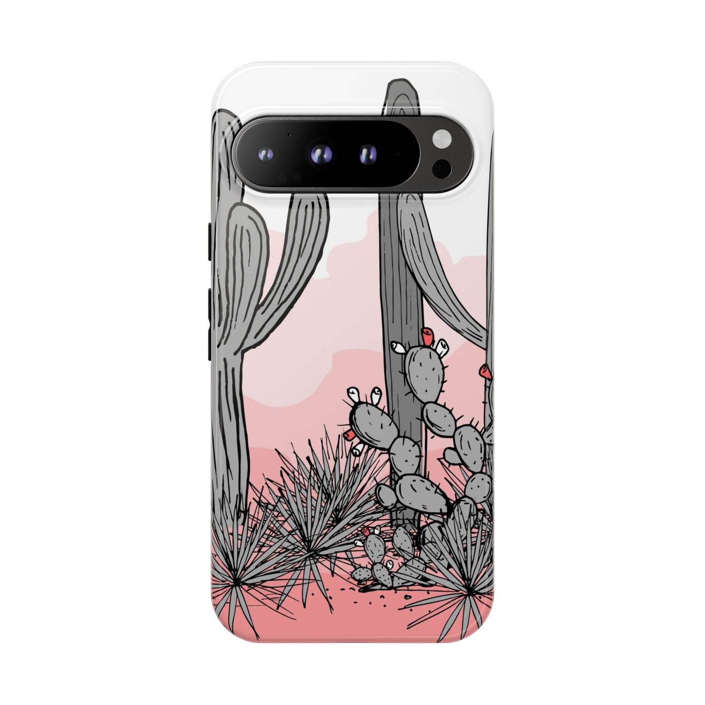 Pastel Cactus Sunset Protective Phone Case