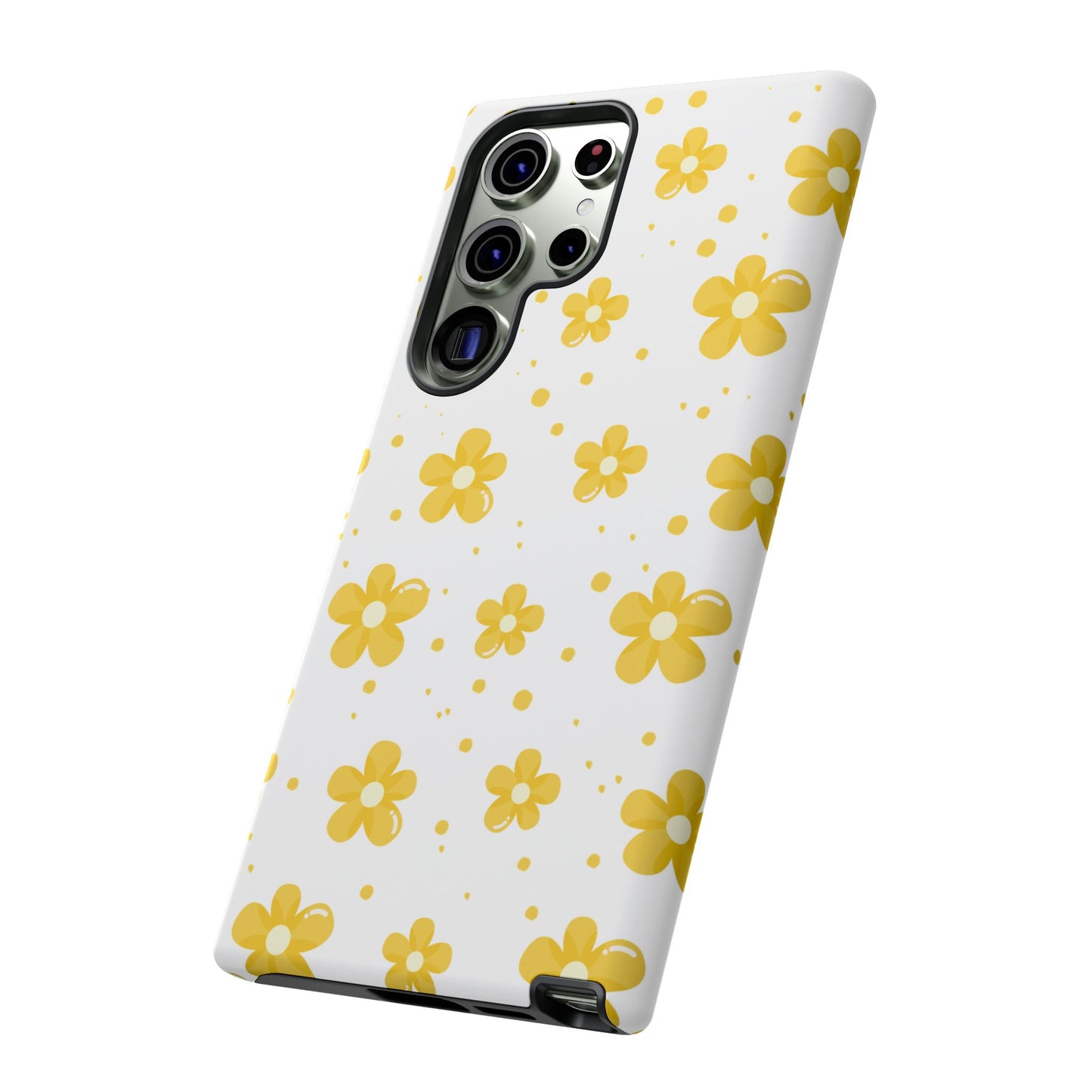 Yellow Flowers Protective Phone Case for Google, Apple and Samsung Phones