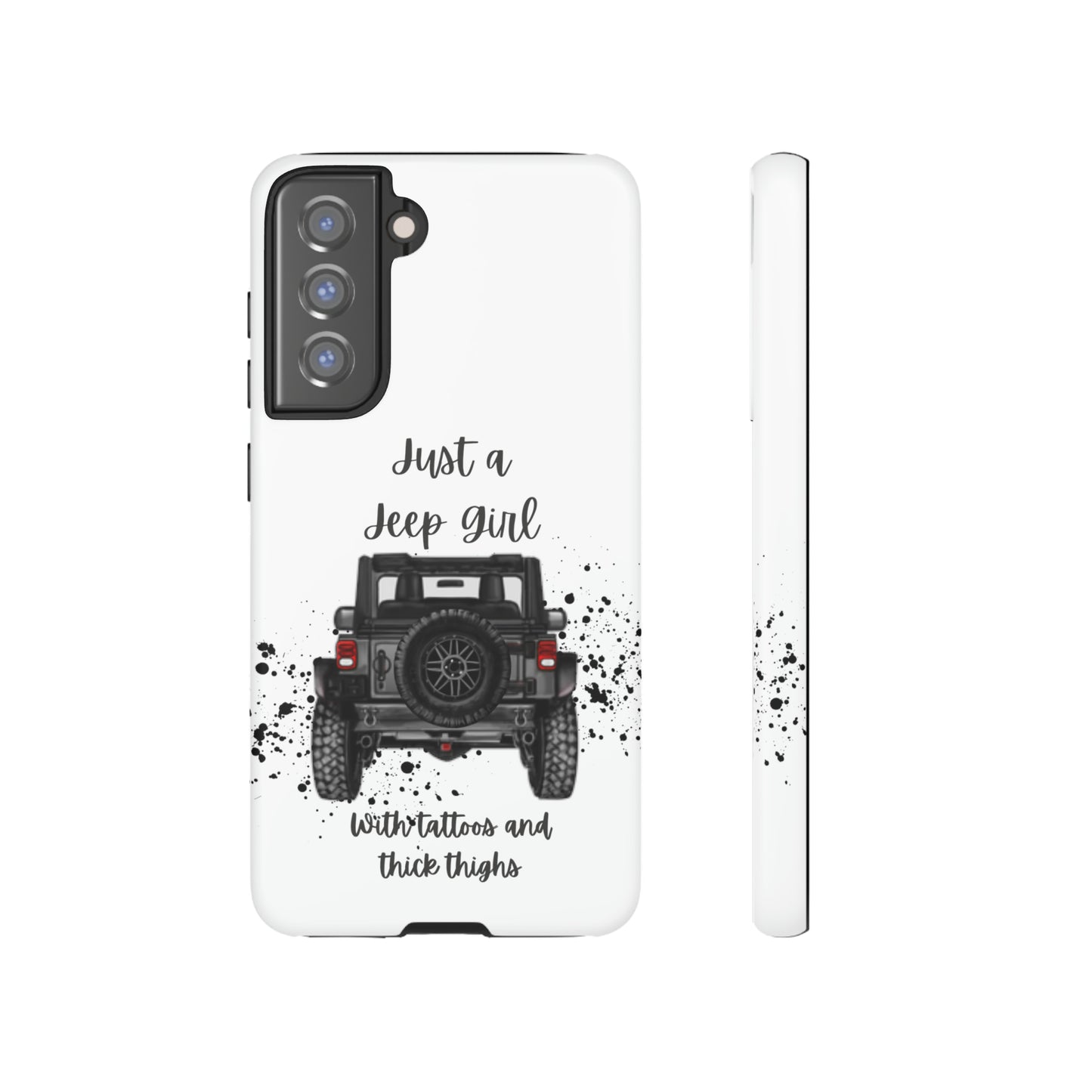 Off Road Girl with Tattoos and Thick Thighs Grey Protective Phkne Case