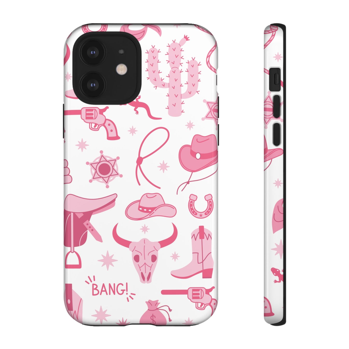 Pink Western Protective Phone Case for Iphone, Samsung and Google Phones