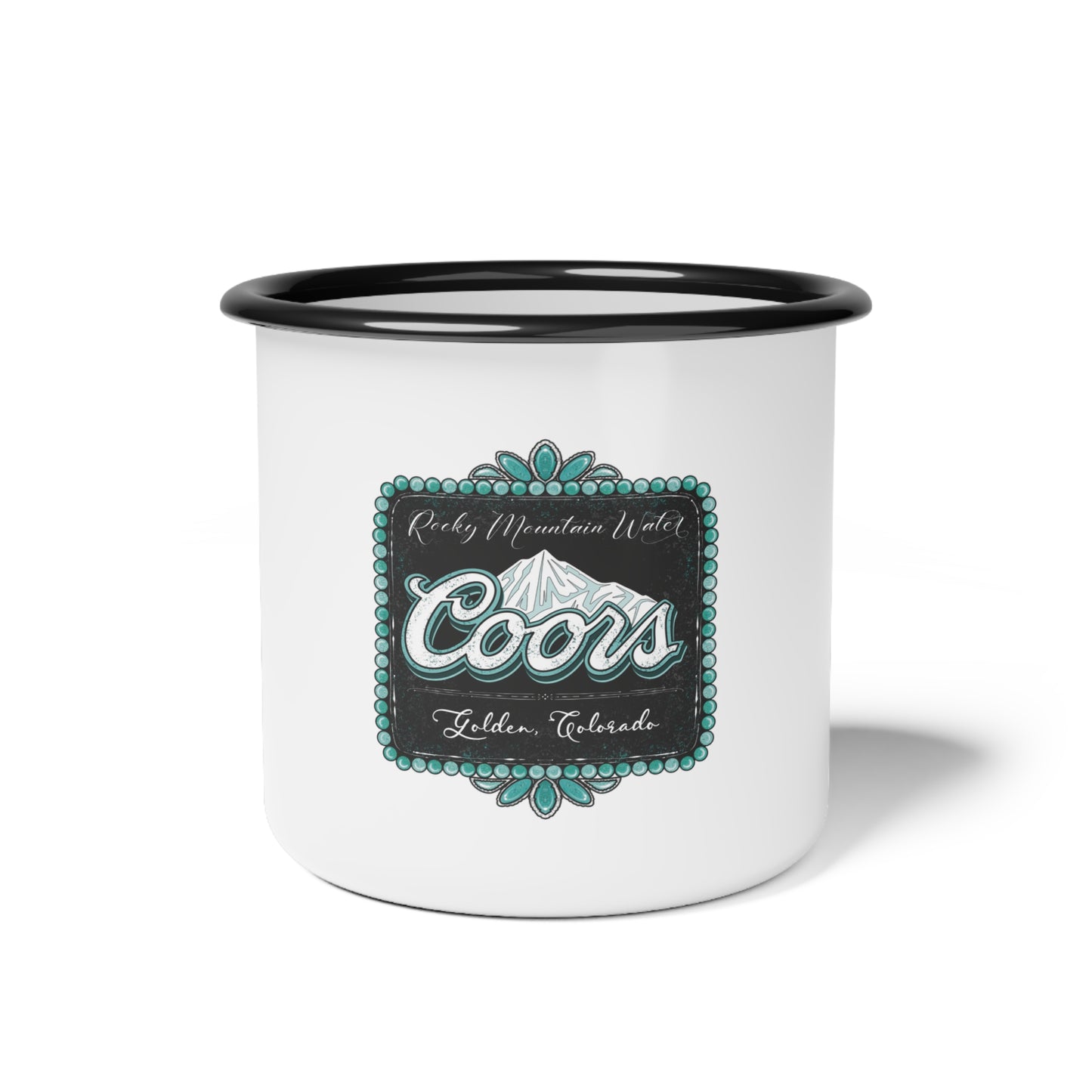 Black Coors Rocky Mountain Enamel Camp Cup