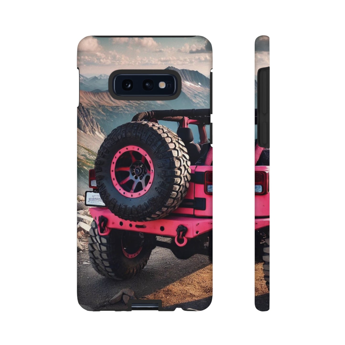 Pink Jeep Tire Protective Phone Case