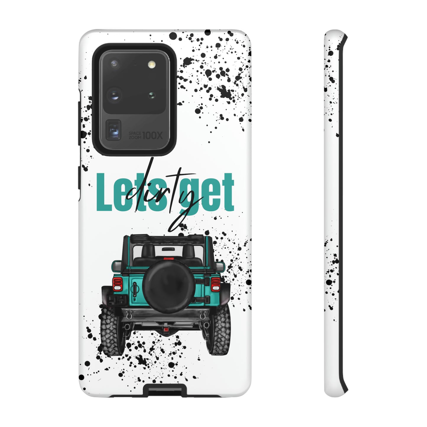 Lets Get Dirty Protective Phone Case for Iphone, Google and Samsung Splatter Turquoise