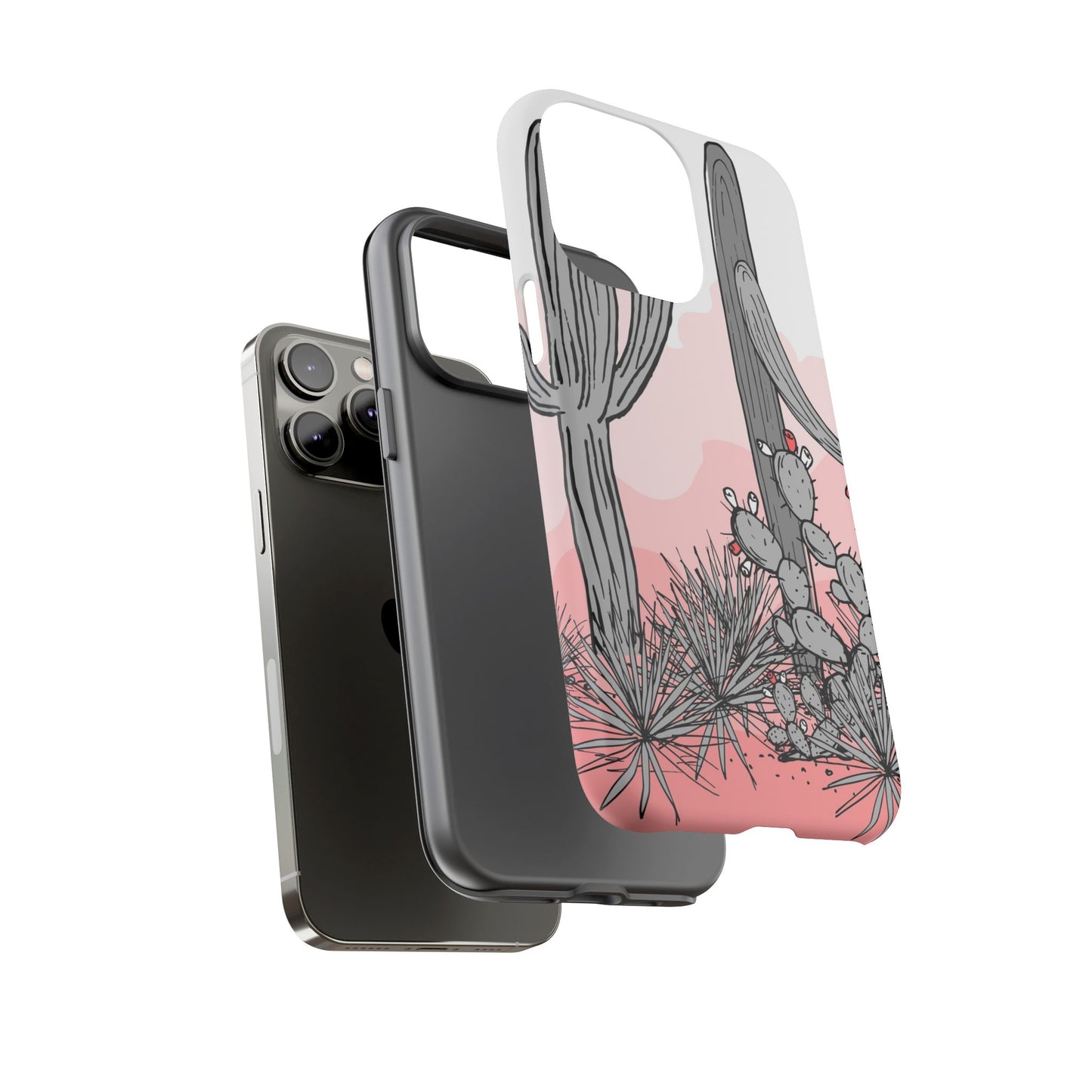 Pastel Cactus Sunset Protective Phone Case