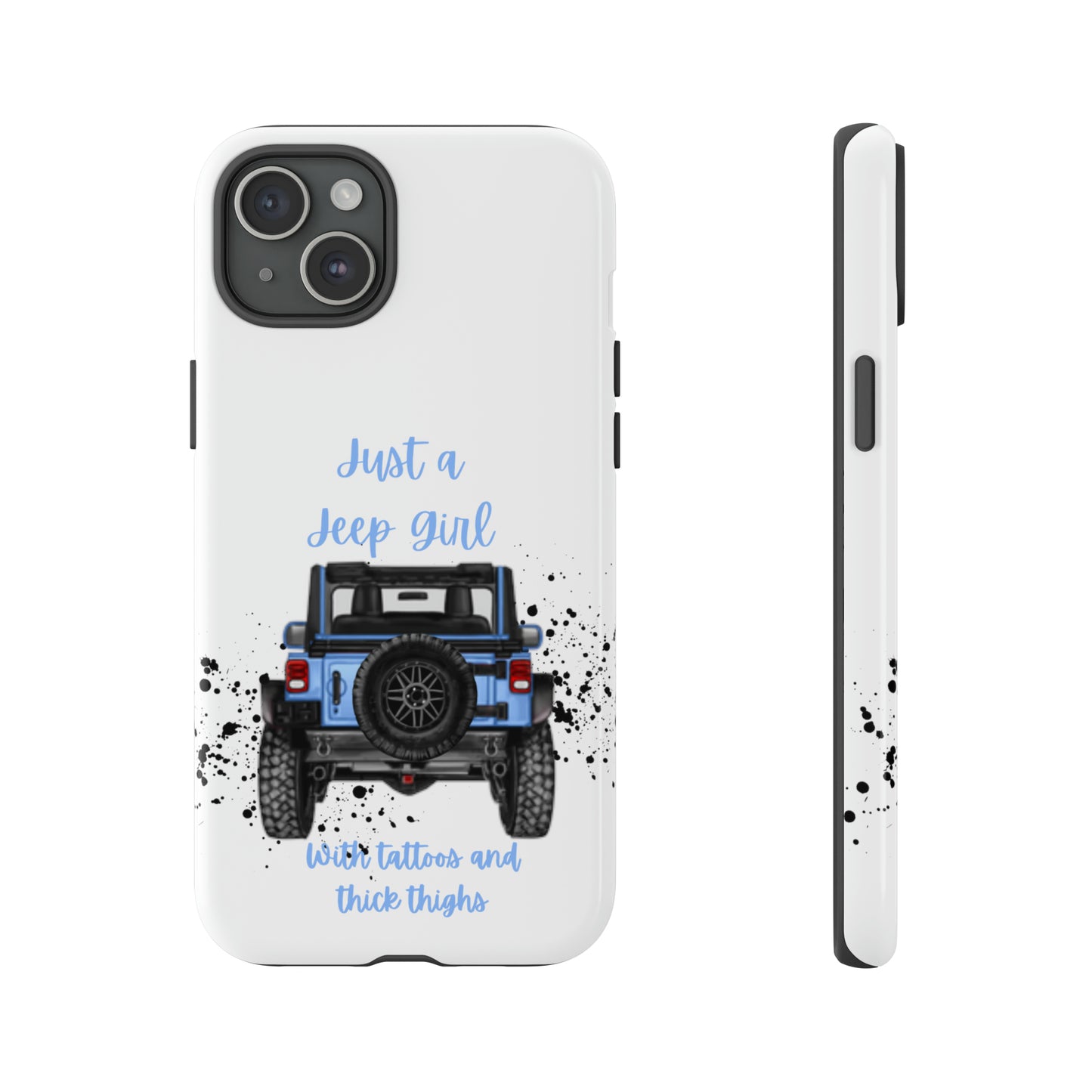 Off Road Girl with Tattoos and Thick Thighs Blue Protective Phone Case