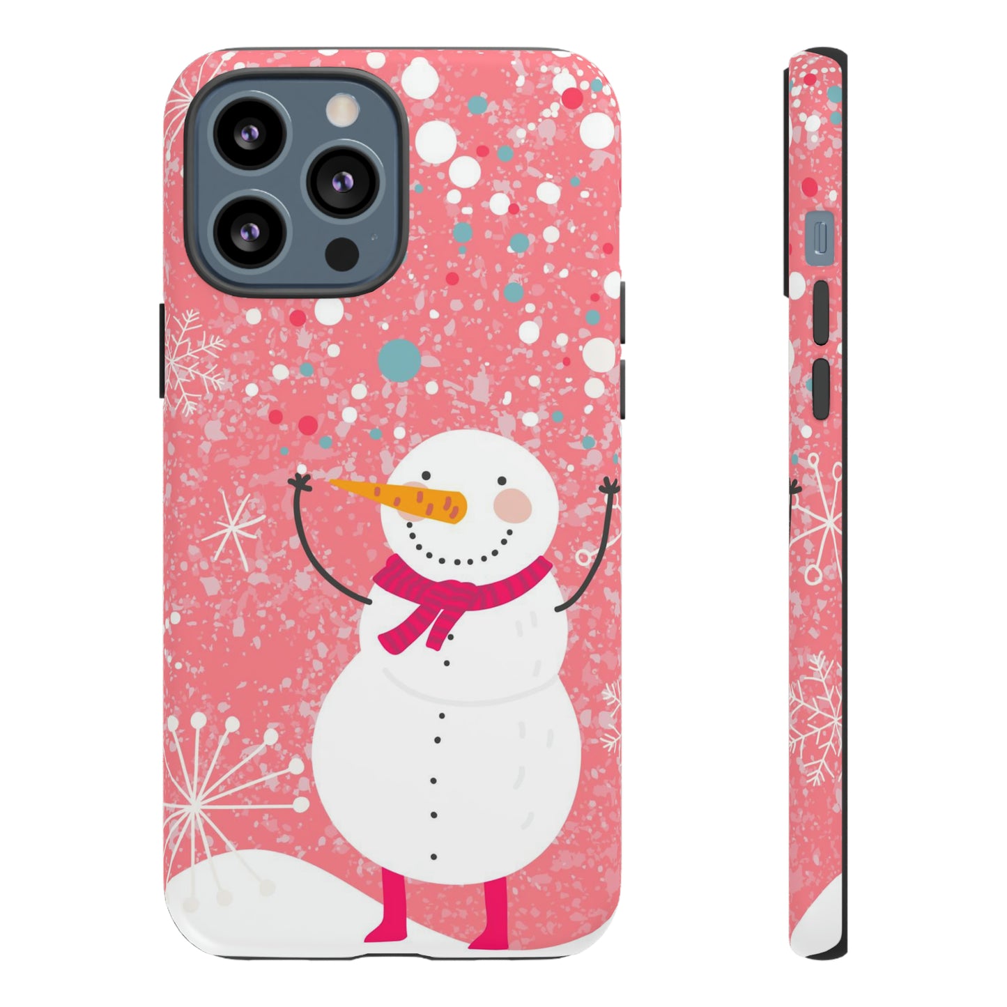 Pink Snowman Protective Case for Iphone, Samsung and a Google phones