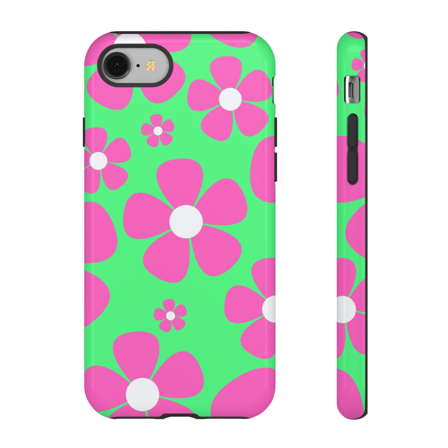 Green with pink flowers protective case