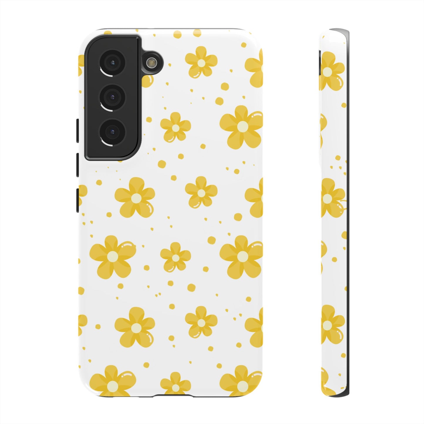 Yellow Flowers Protective Phone Case for Google, Apple and Samsung Phones