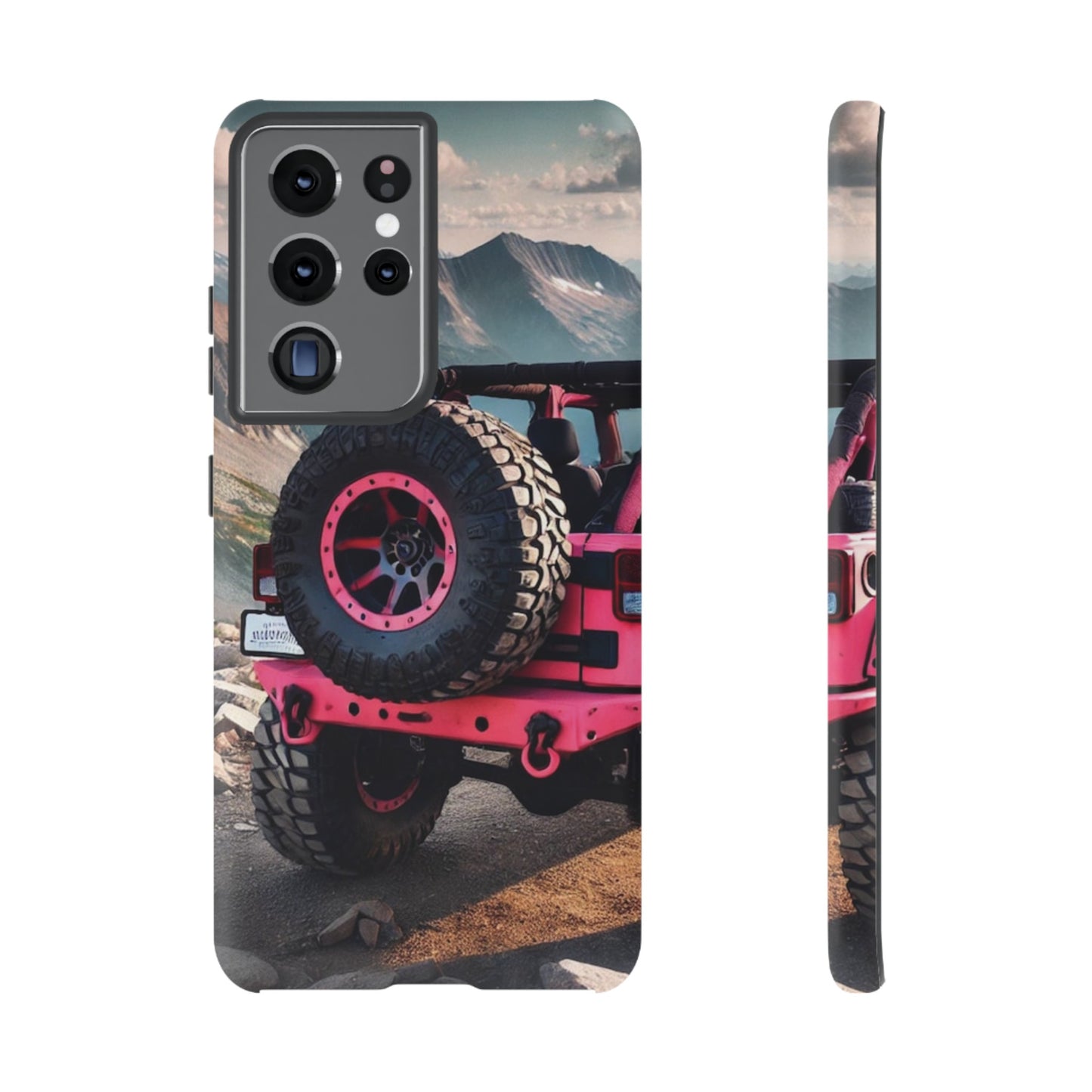 Pink Jeep Tire Protective Phone Case