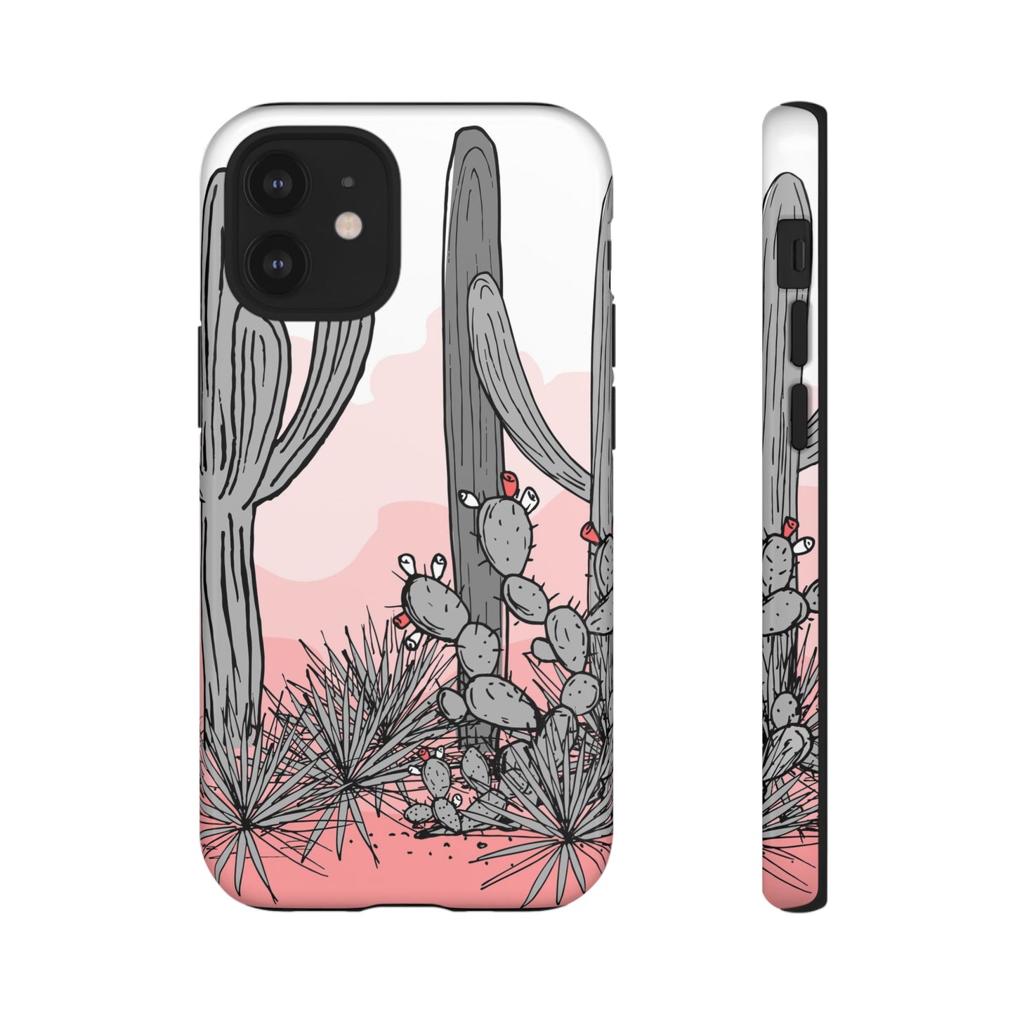 Pastel Cactus Sunset Protective Phone Case