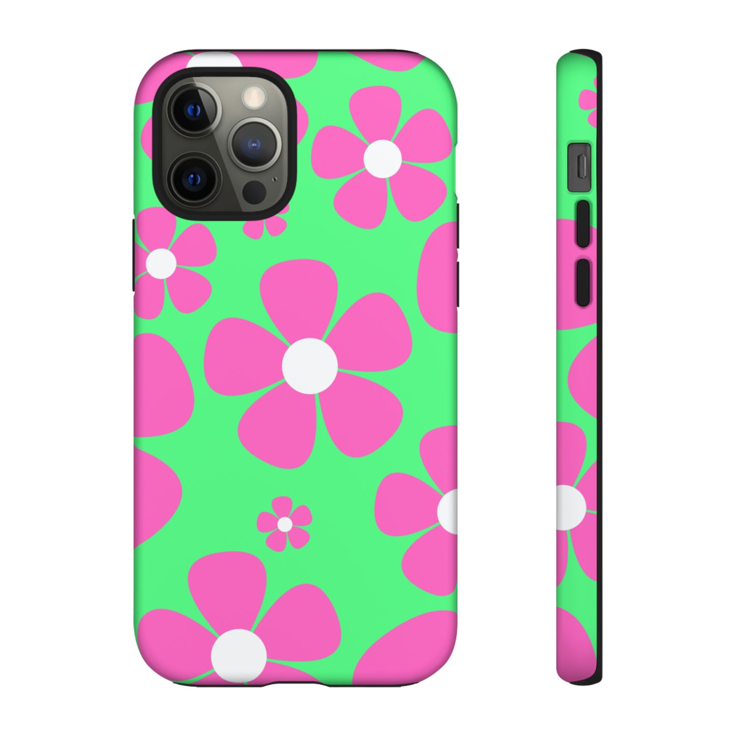 Green with pink flowers protective case