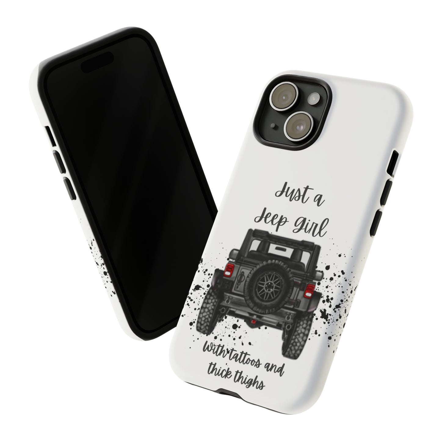 Off Road Girl with Tattoos and Thick Thighs Grey Protective Phkne Case