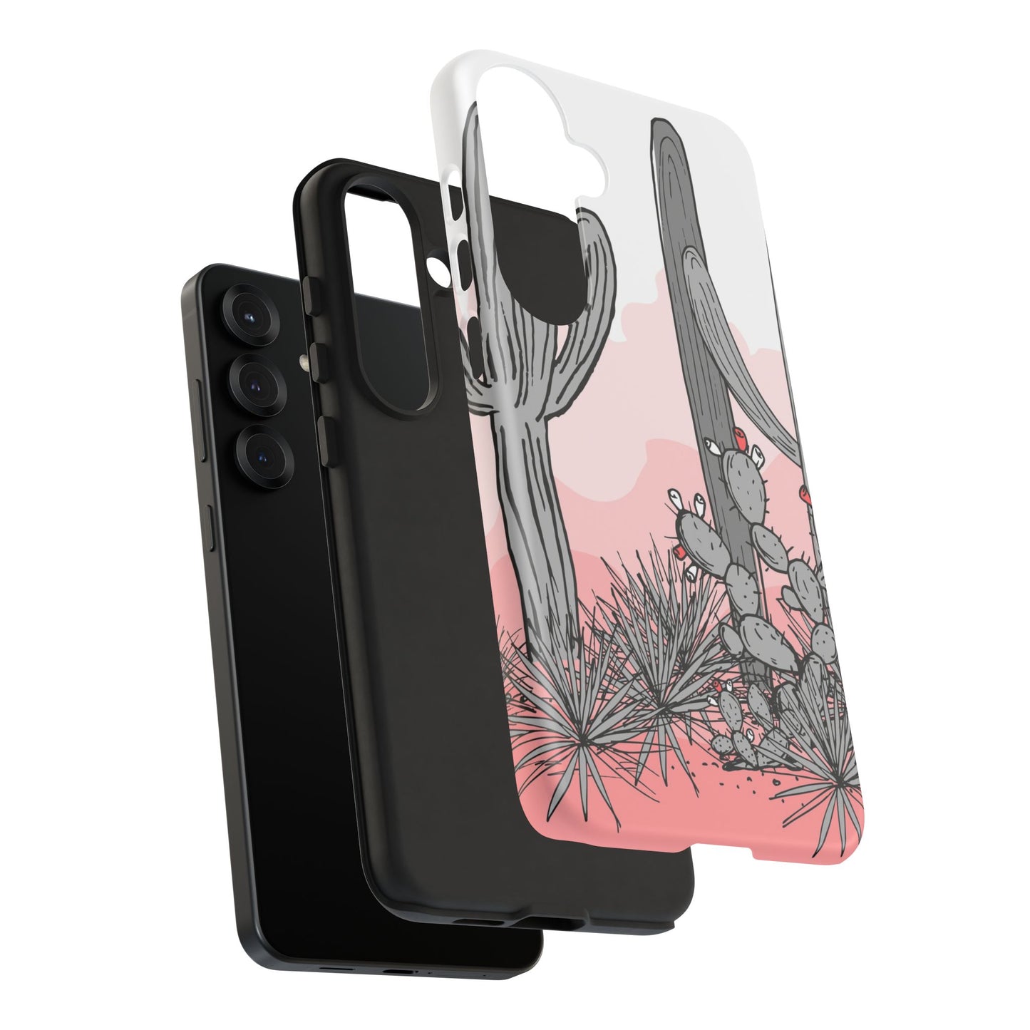 Pastel Cactus Sunset Protective Phone Case