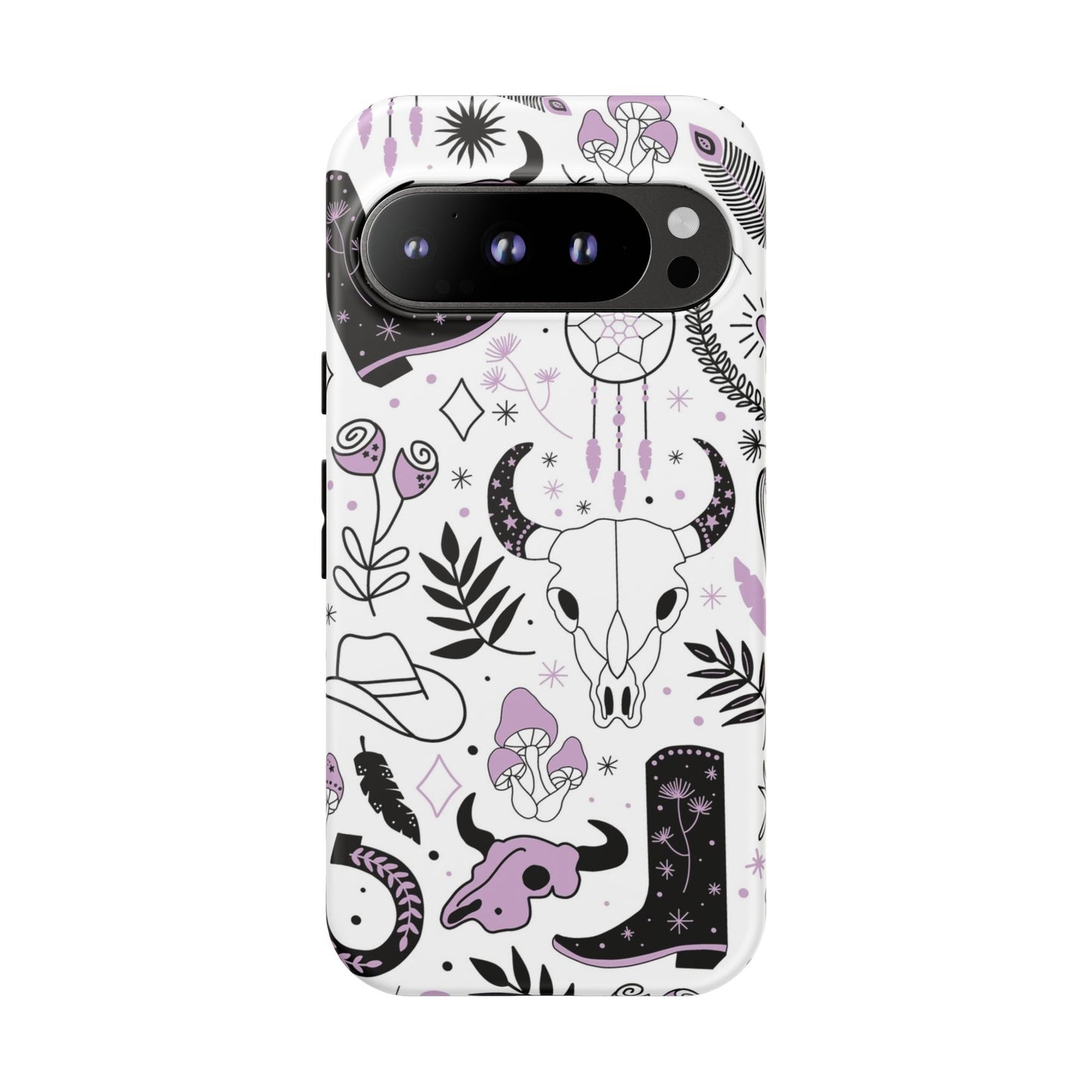 Purple and Black Western Protective Drop Proof Case Iphone, Samsung and Google phones