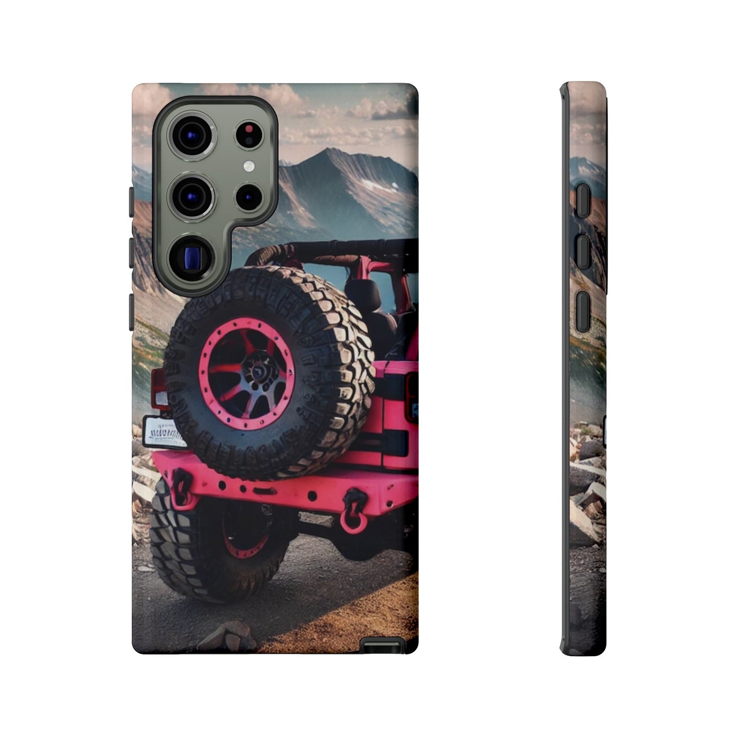 Pink Jeep Tire Protective Phone Case