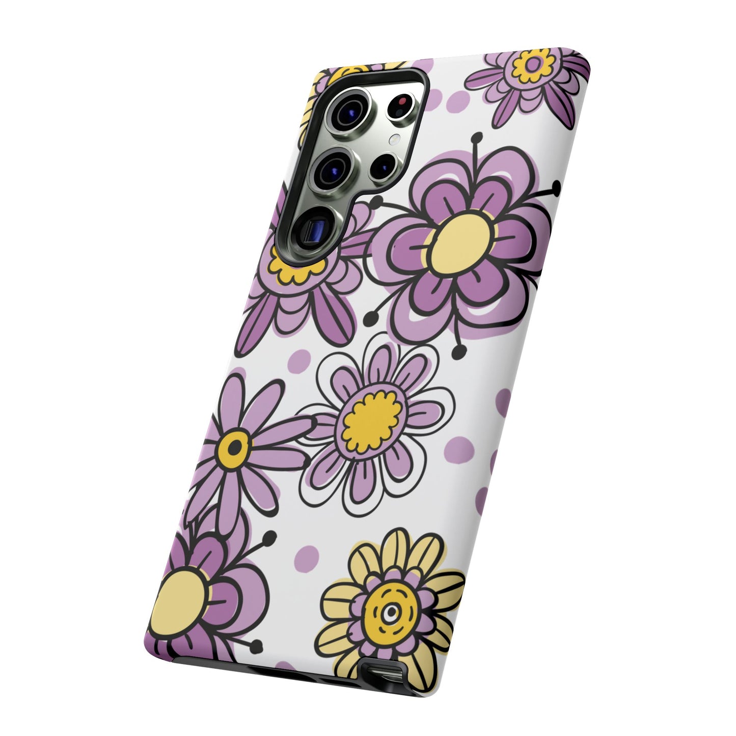 Purple Flowers Protective Phone Case
