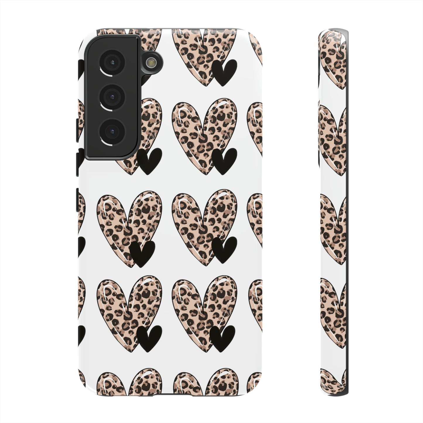 Leopard Hearts Protective Case for IPhone. Samsung and Google phones