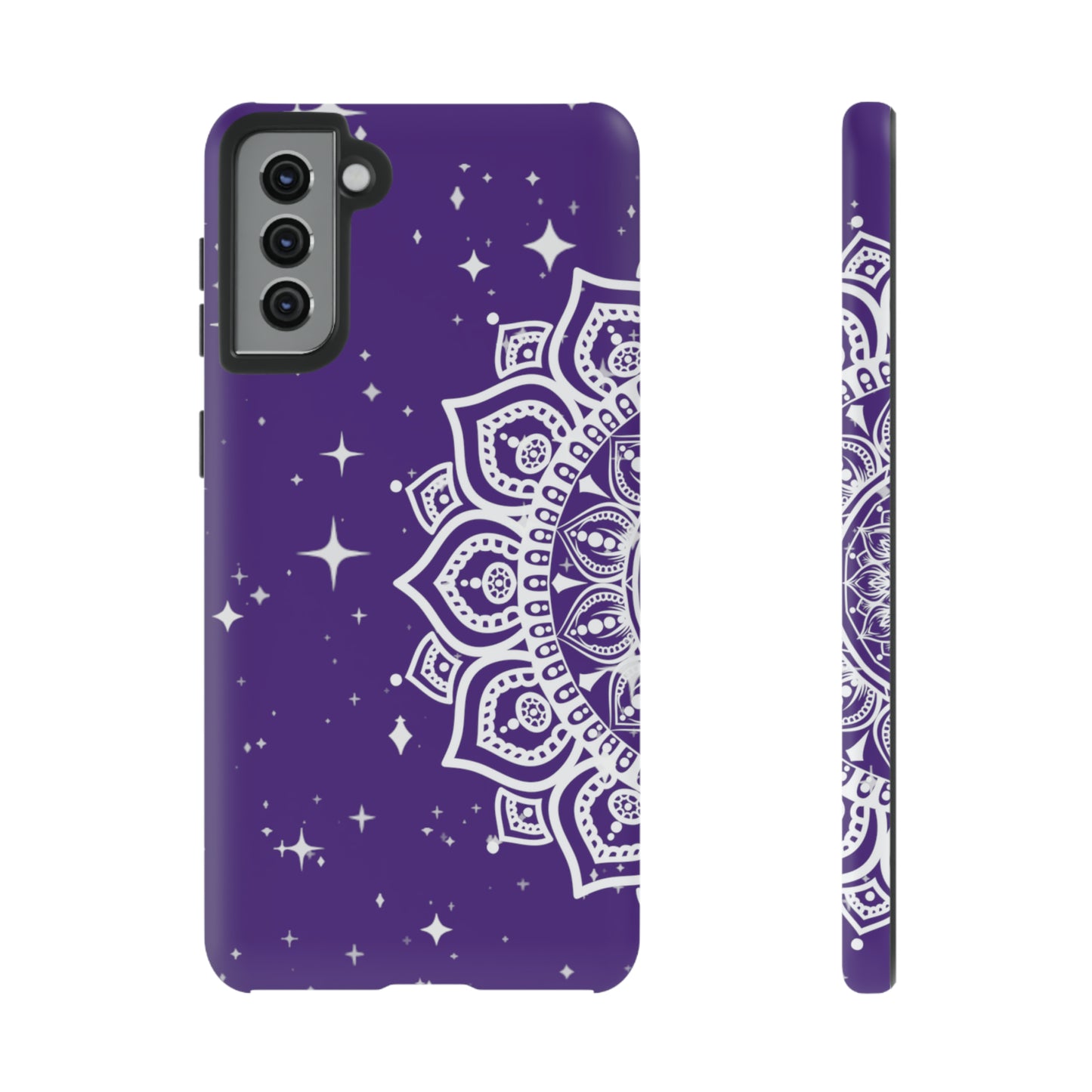 Purple mandala protective phone case for iPhone, Samsung and Google