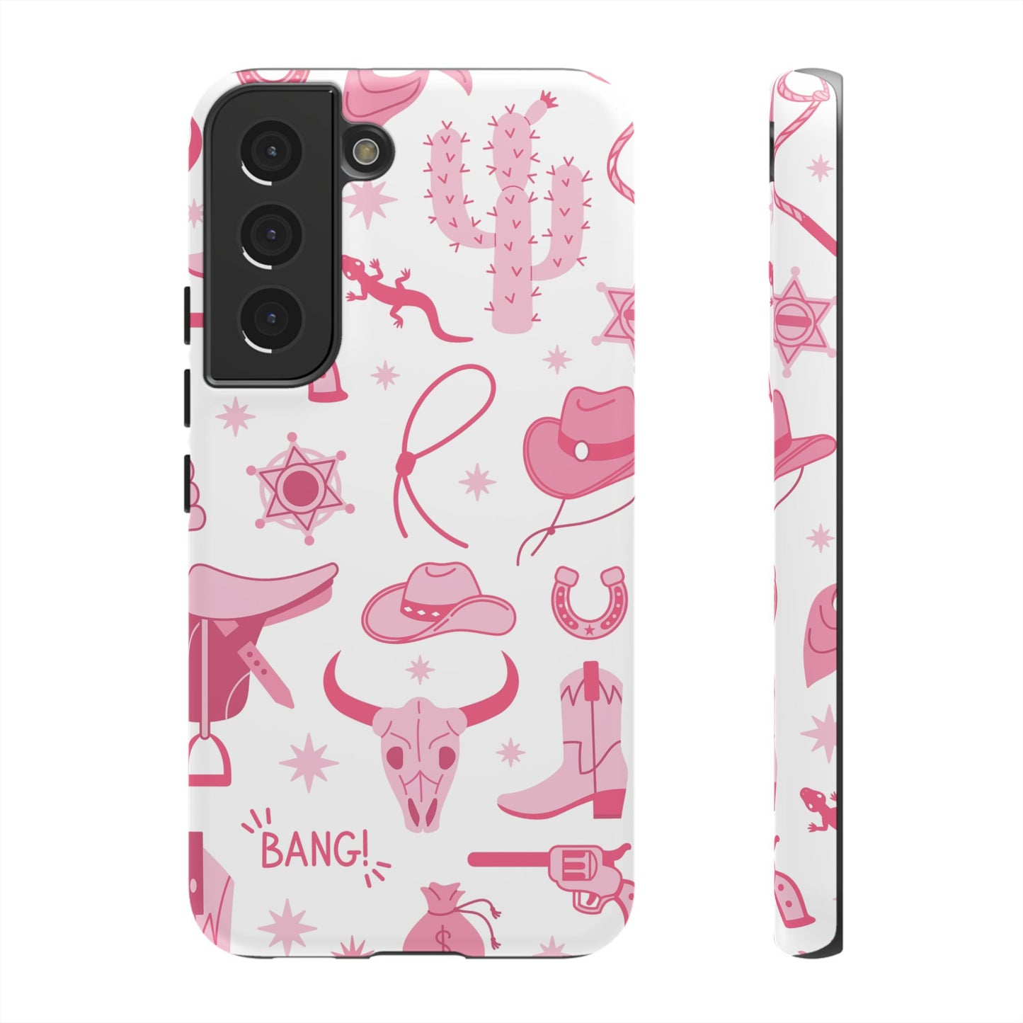 Pink Western Protective Phone Case for Iphone, Samsung and Google Phones