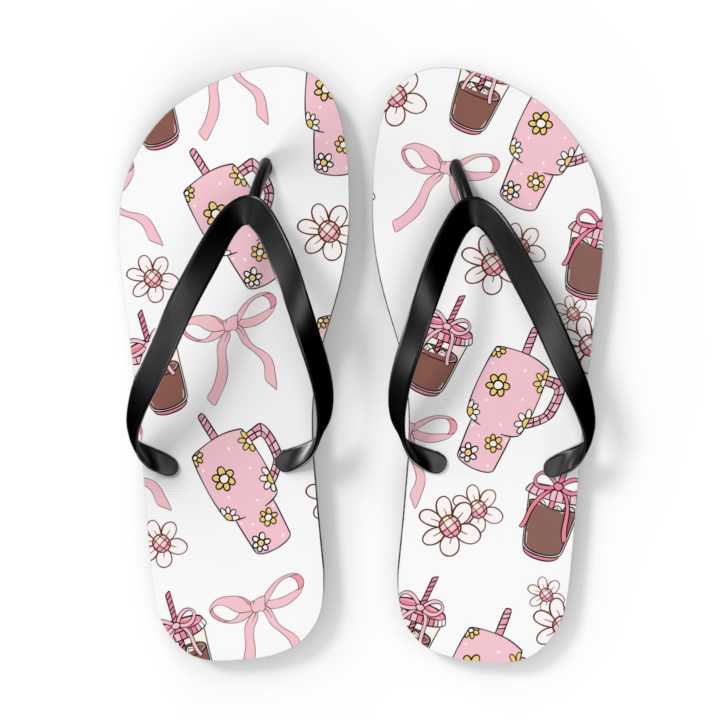 Coffee and Bows Flip Flops