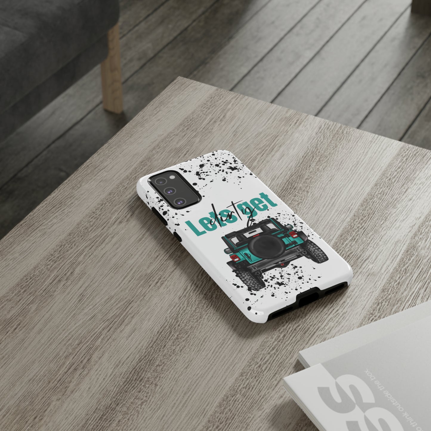 Lets Get Dirty Protective Phone Case for Iphone, Google and Samsung Splatter Turquoise