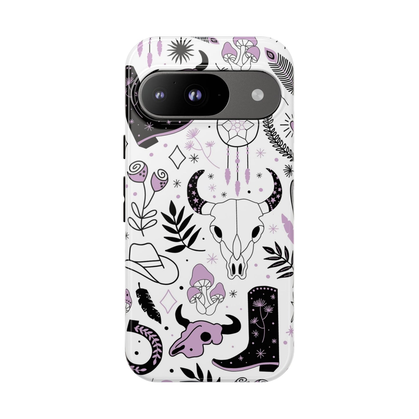 Purple and Black Western Protective Drop Proof Case Iphone, Samsung and Google phones